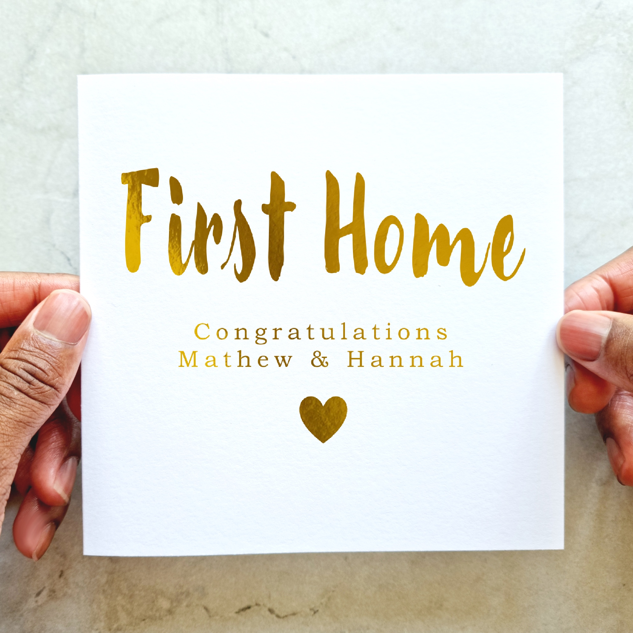Personalised New Home Card - First Home - Gold Foil