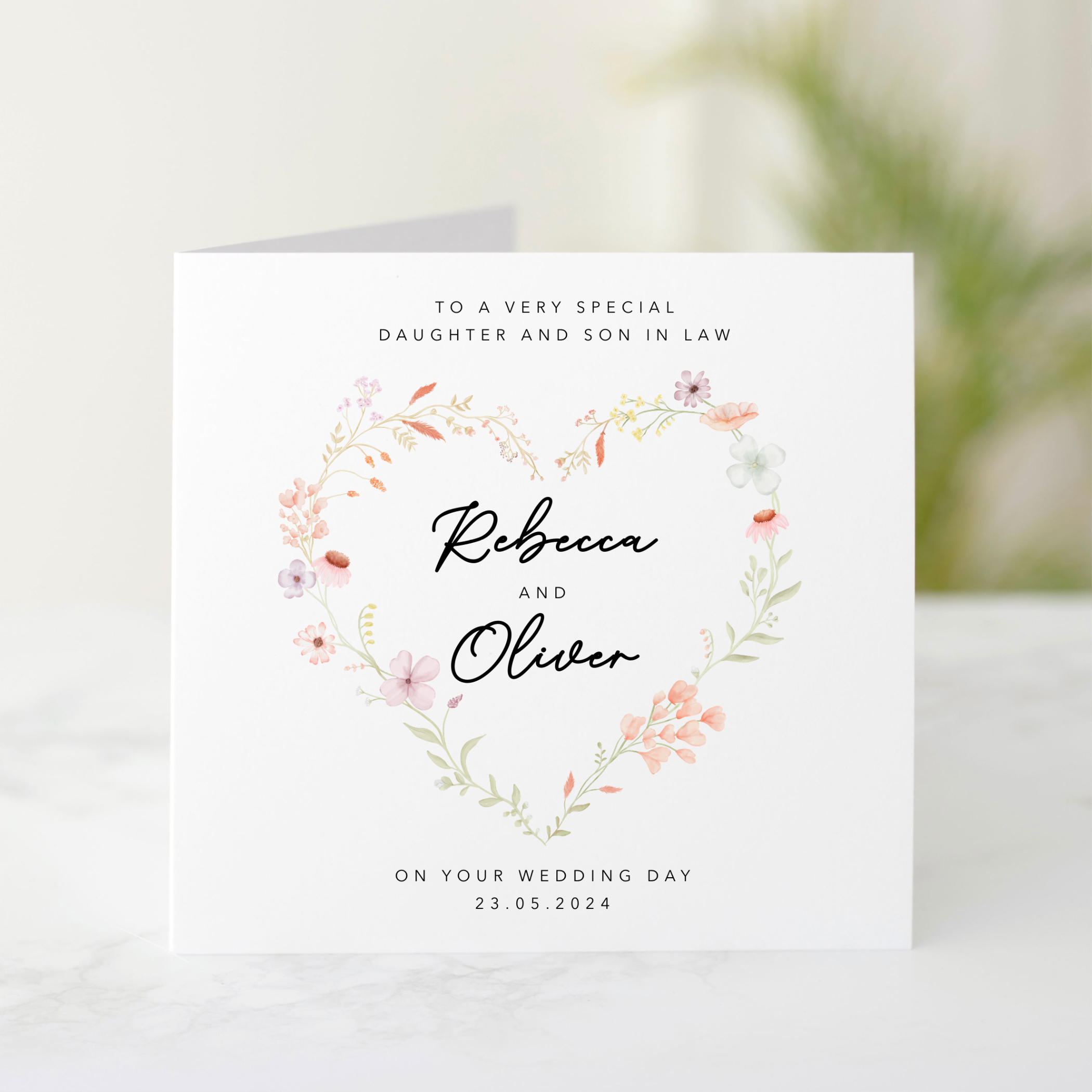 Personalised Daughter In Law & Son Wedding Card
