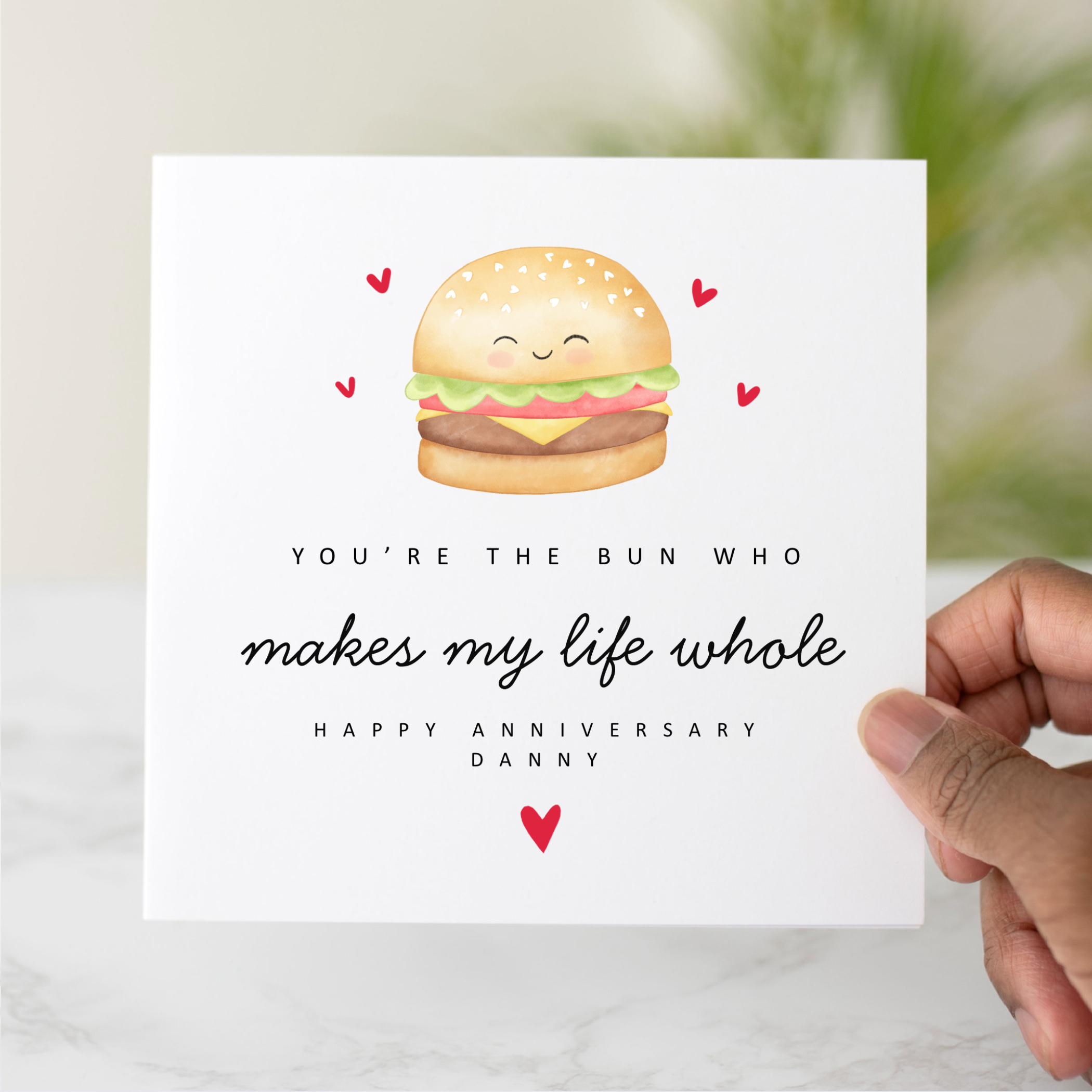 Personalised Funny Burger Anniversary Card