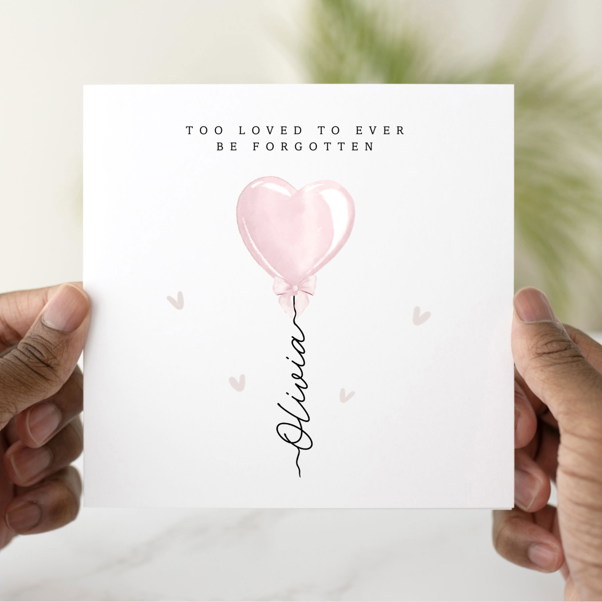 Personalised Baby Loss Sympathy Card - Too Loved
