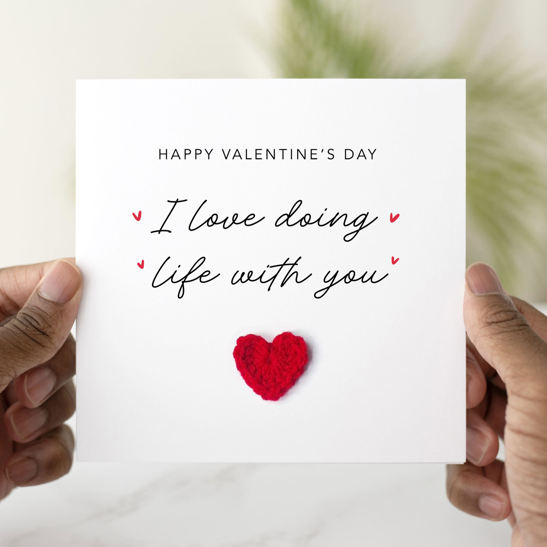 I Love Doing Life With You Valentine's Day Card - Crochet Heart