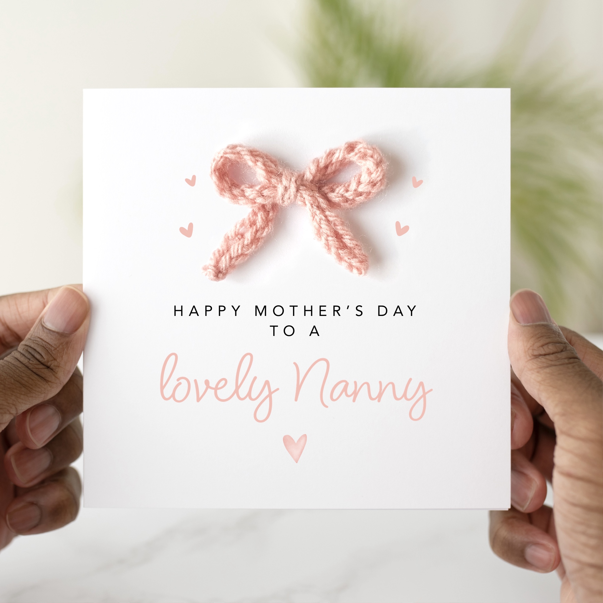 Nanny Mother's Day Card - Crochet Bow