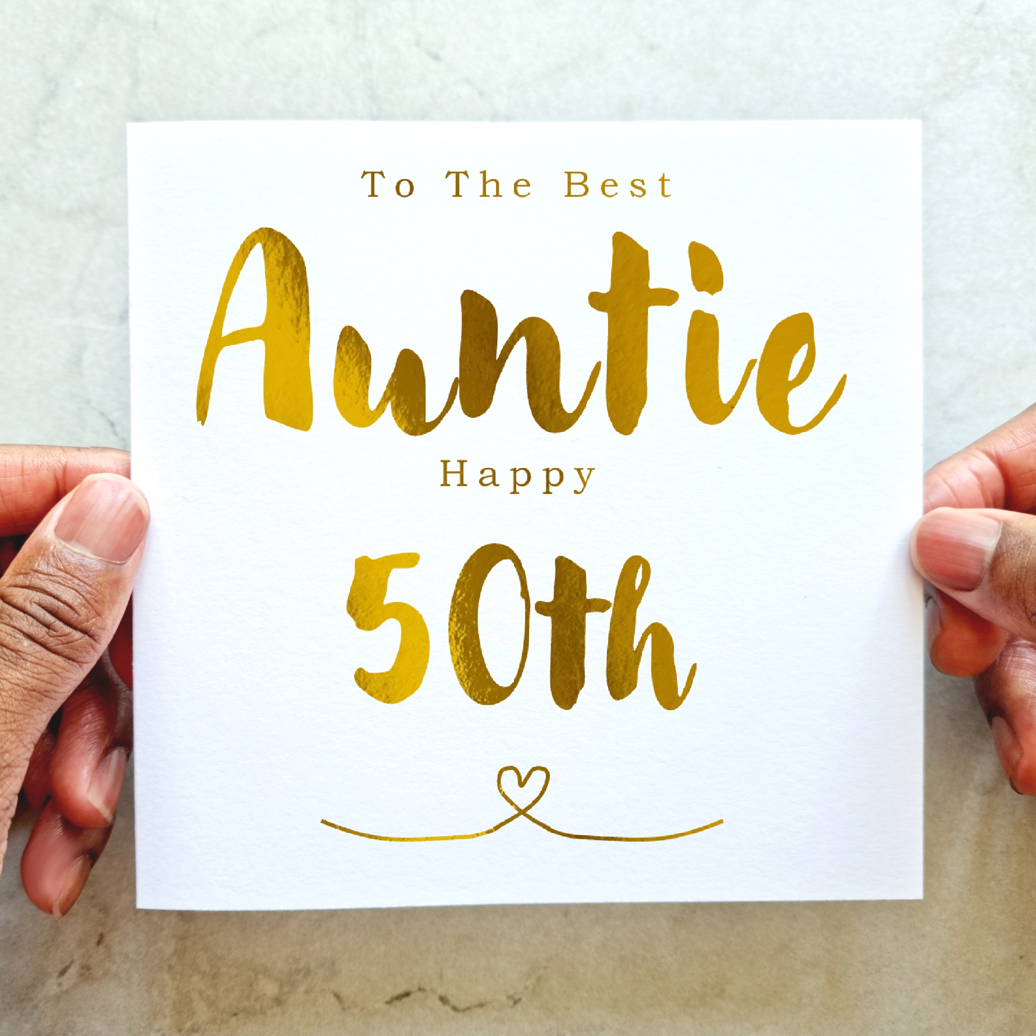 Auntie 50th Birthday Card - Gold Foil