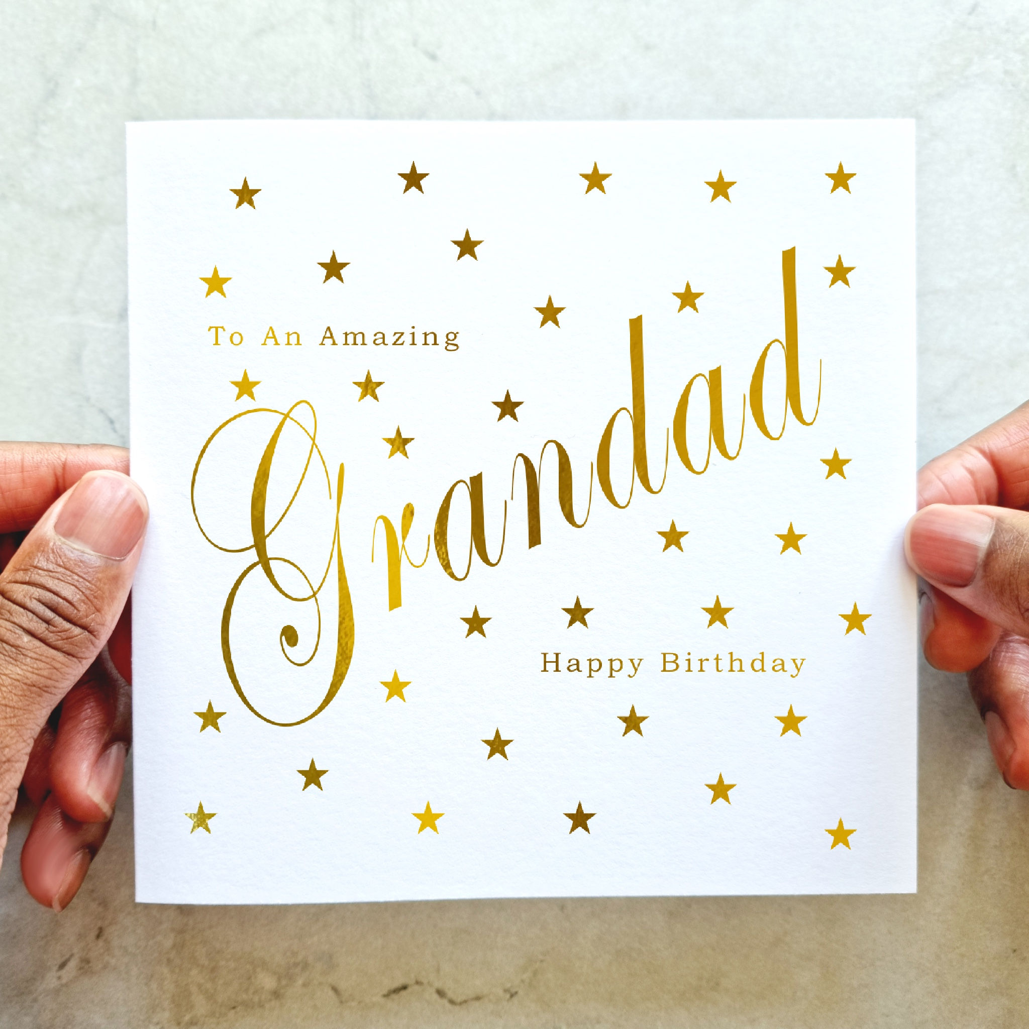 Grandad Birthday Card - Gold Foil