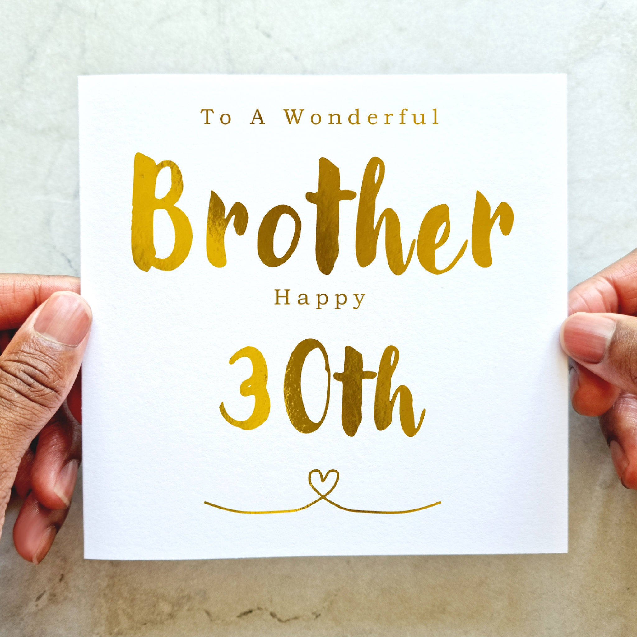 Brother 30th Birthday Card - Gold Foil