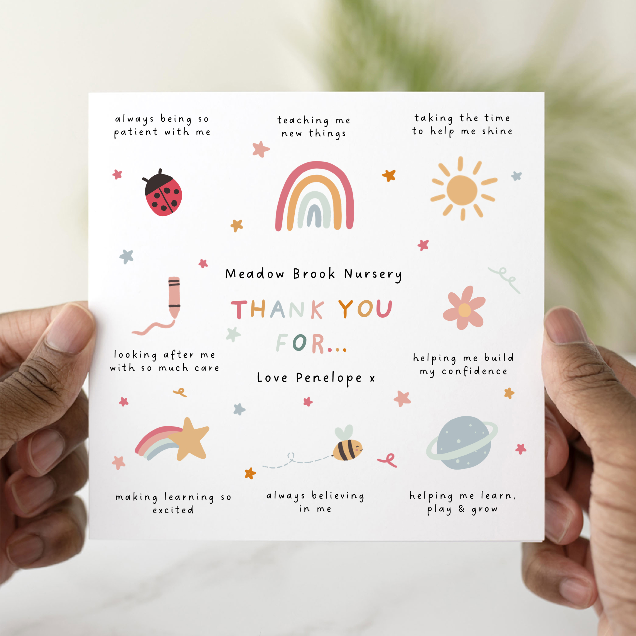 Personalised Cute Nursery Thank You Card