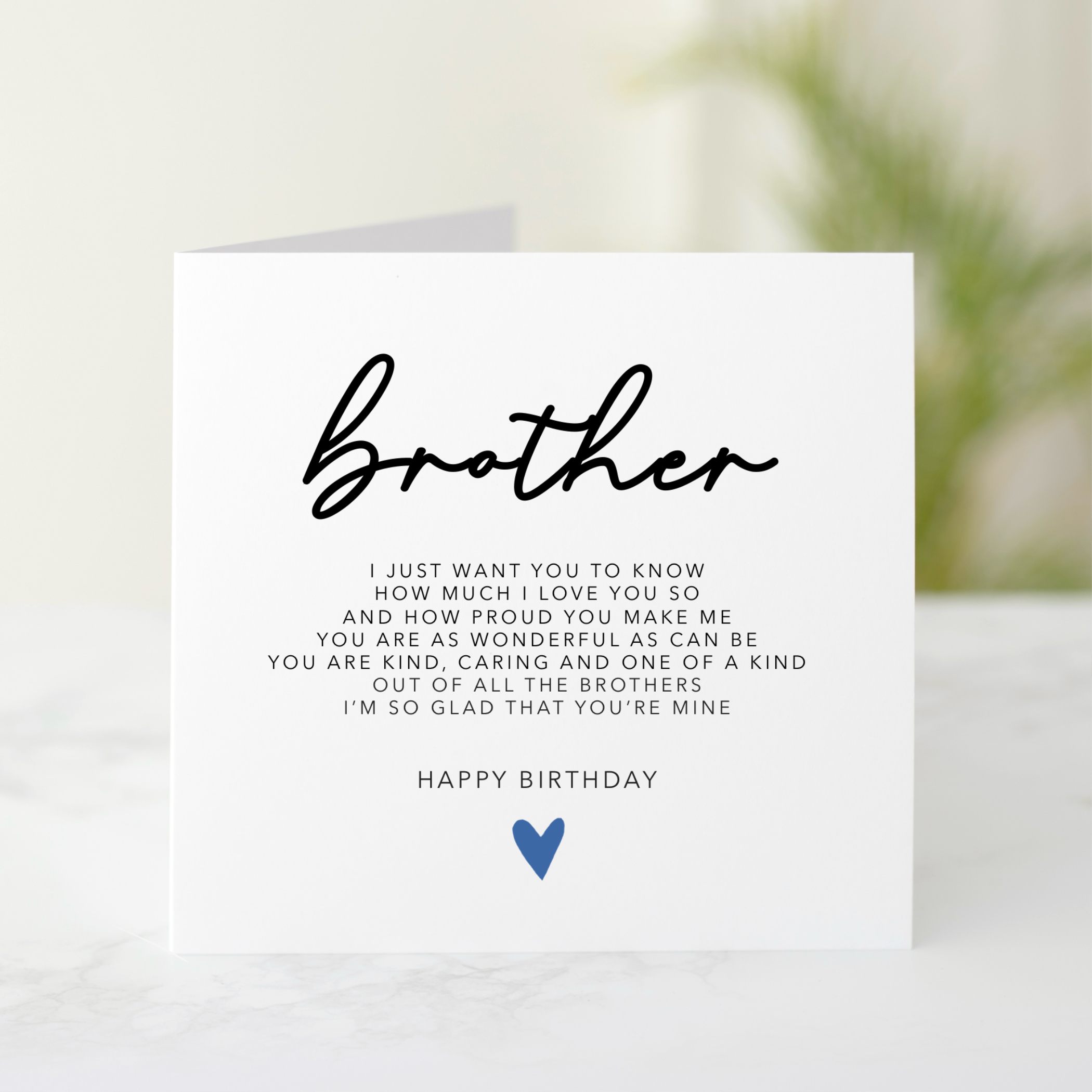 Poem Brother Birthday Card