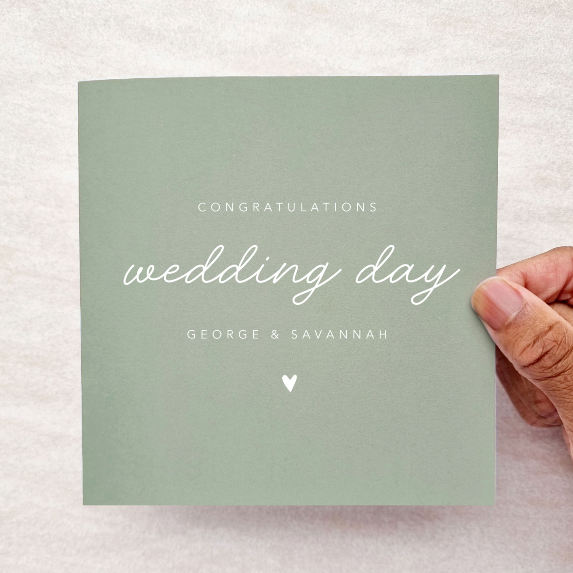 Personalised Wedding Day Card - Congratulations