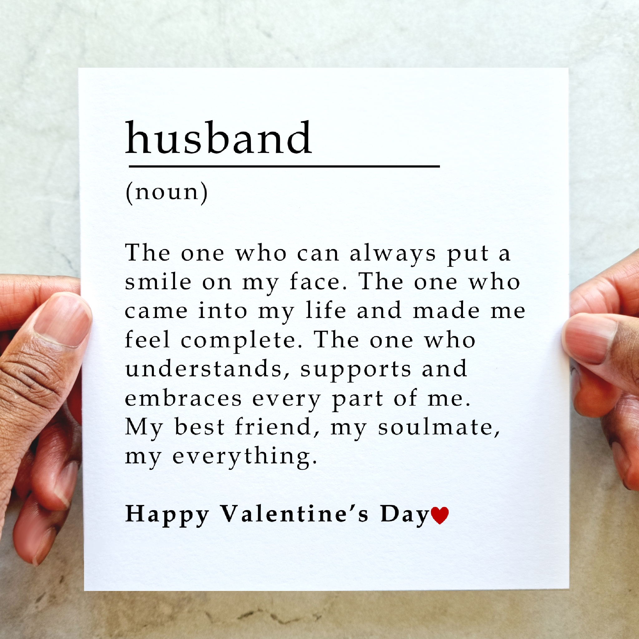 Definition Husband Valentine's Day Card