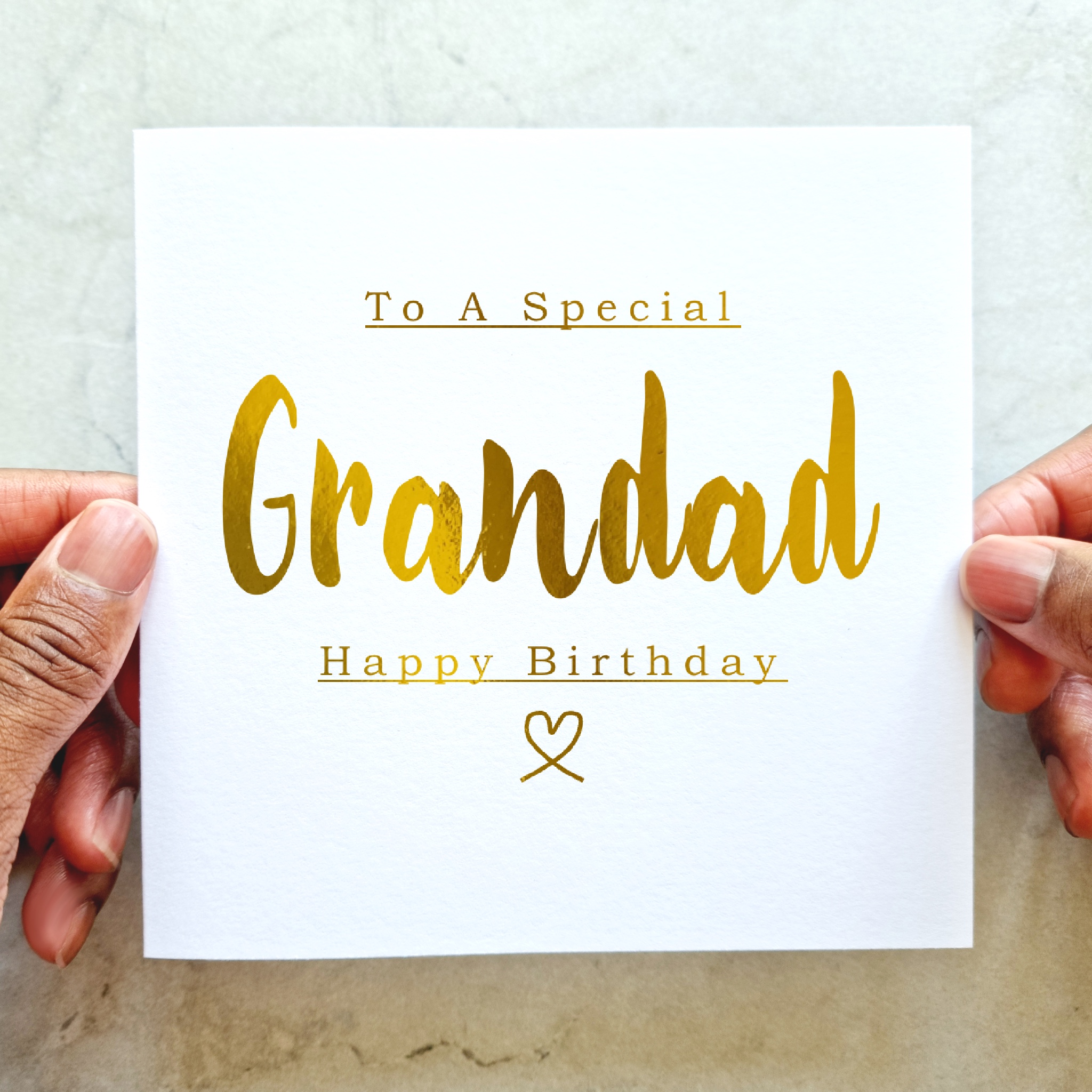 Simple Grandad Birthday Card - Gold Foil