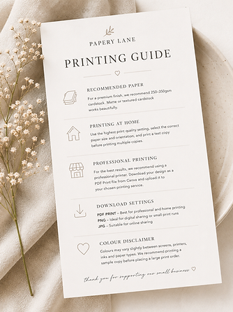 Printing guide image