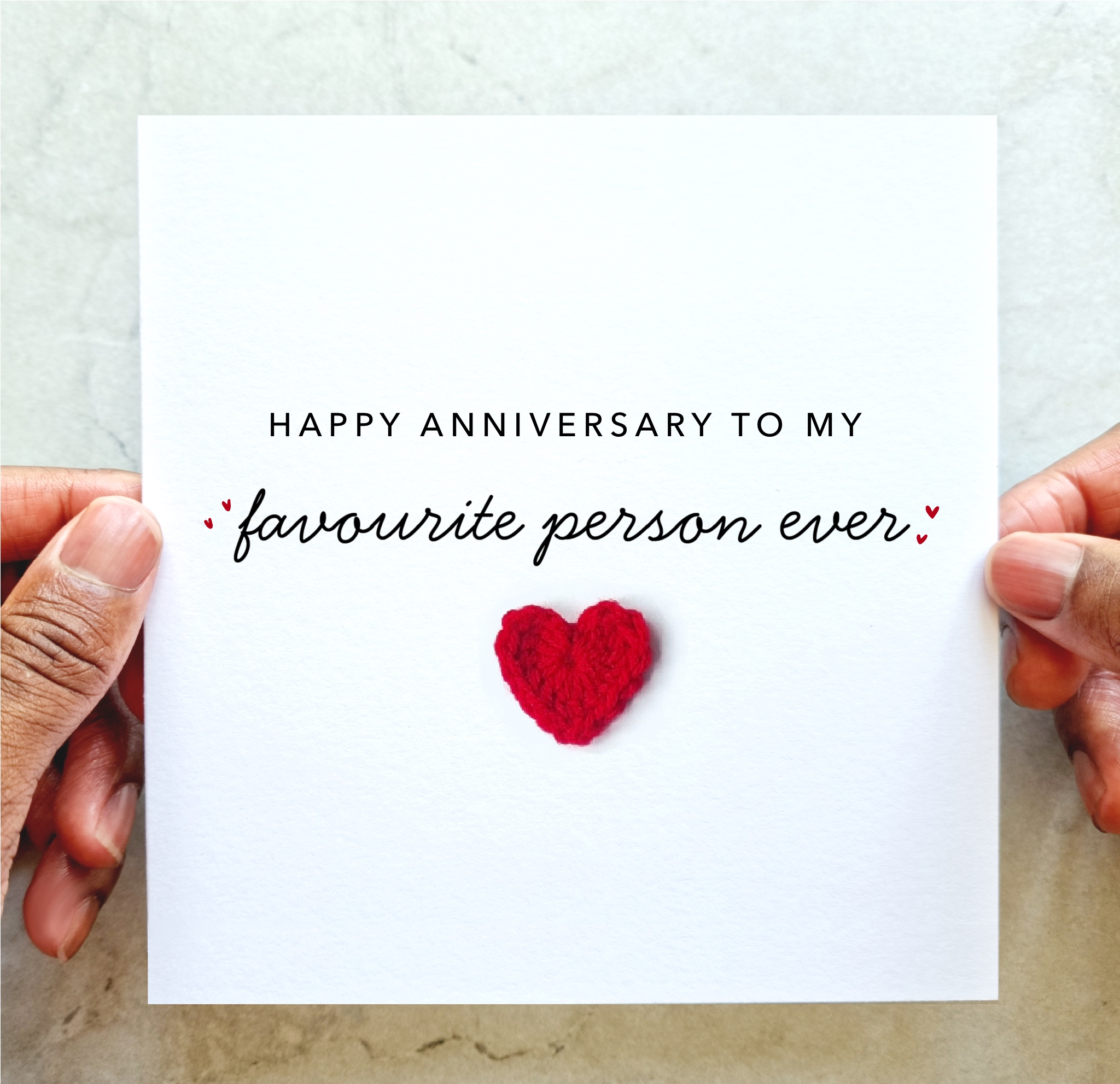 Anniversary Card - Favourite Person - Crochet Heart