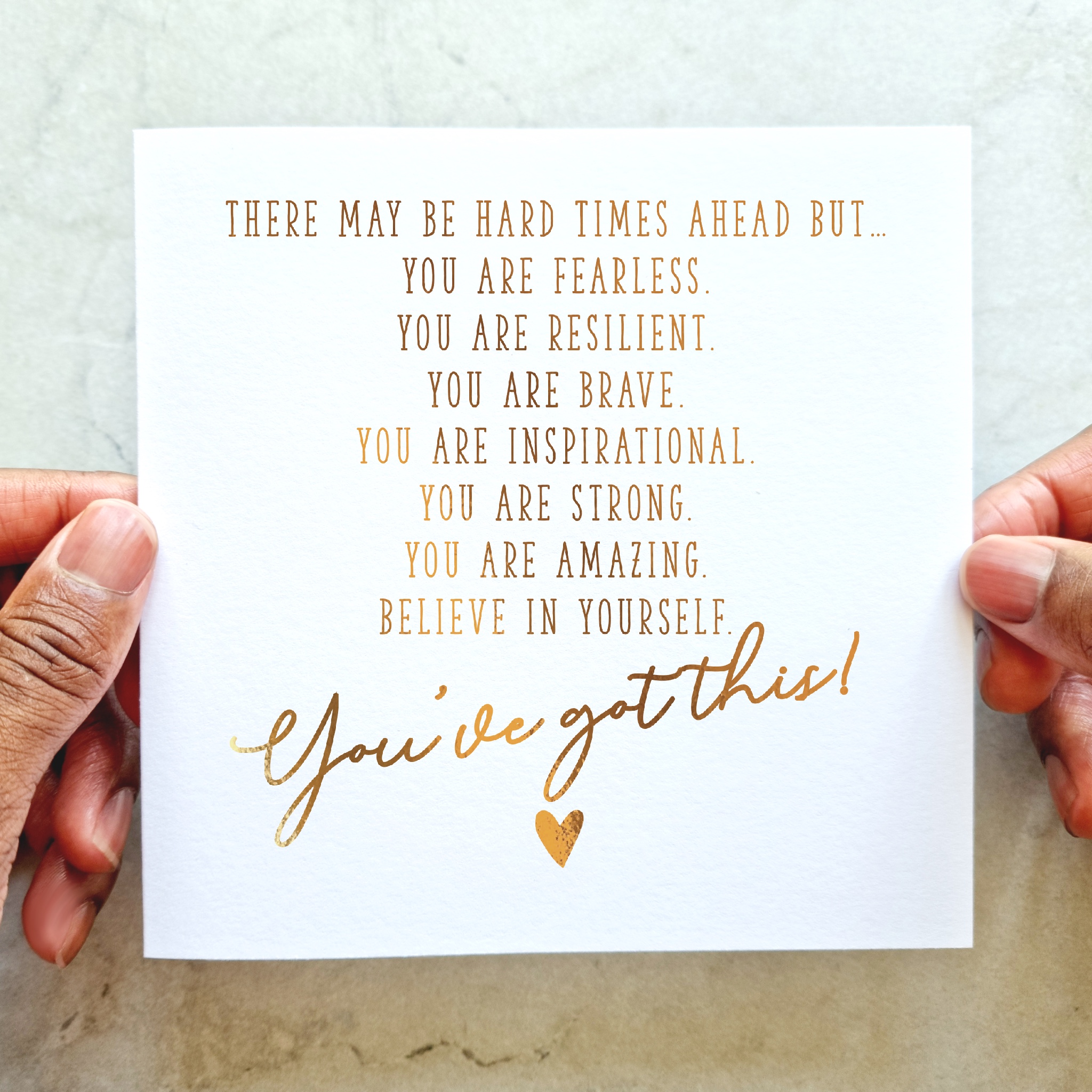 Cancer Motivational Card - You've Got This - Rose Gold Foil