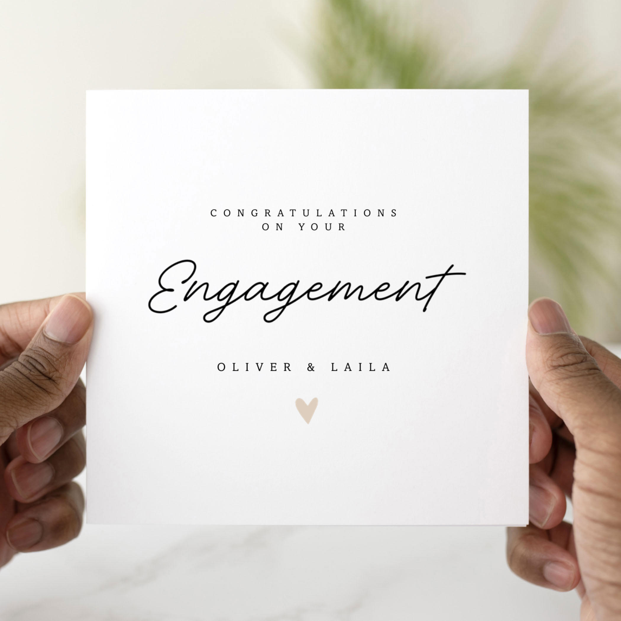 Simple Personalised Engagement Card