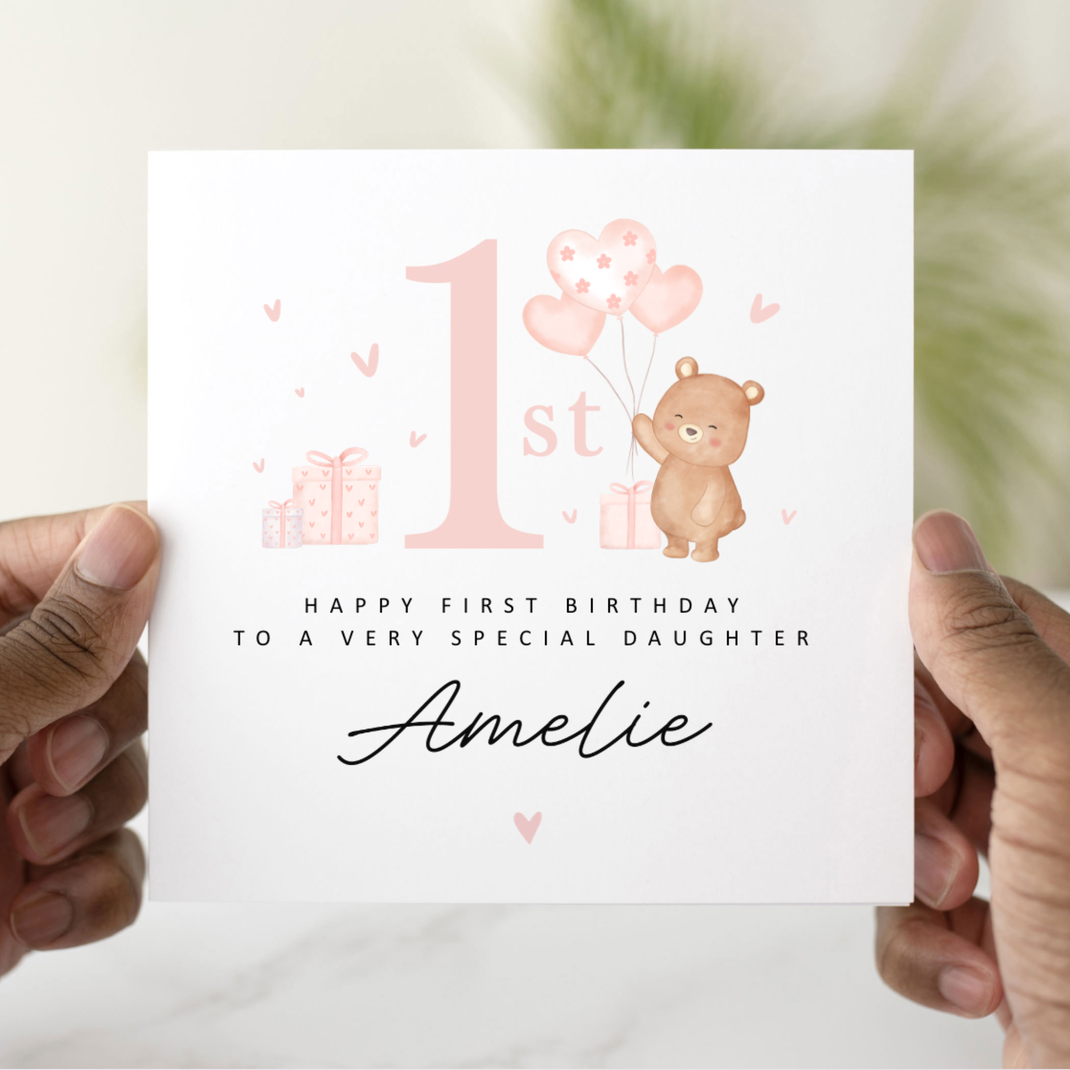 Personalised Daughter 1st Birthday Card
