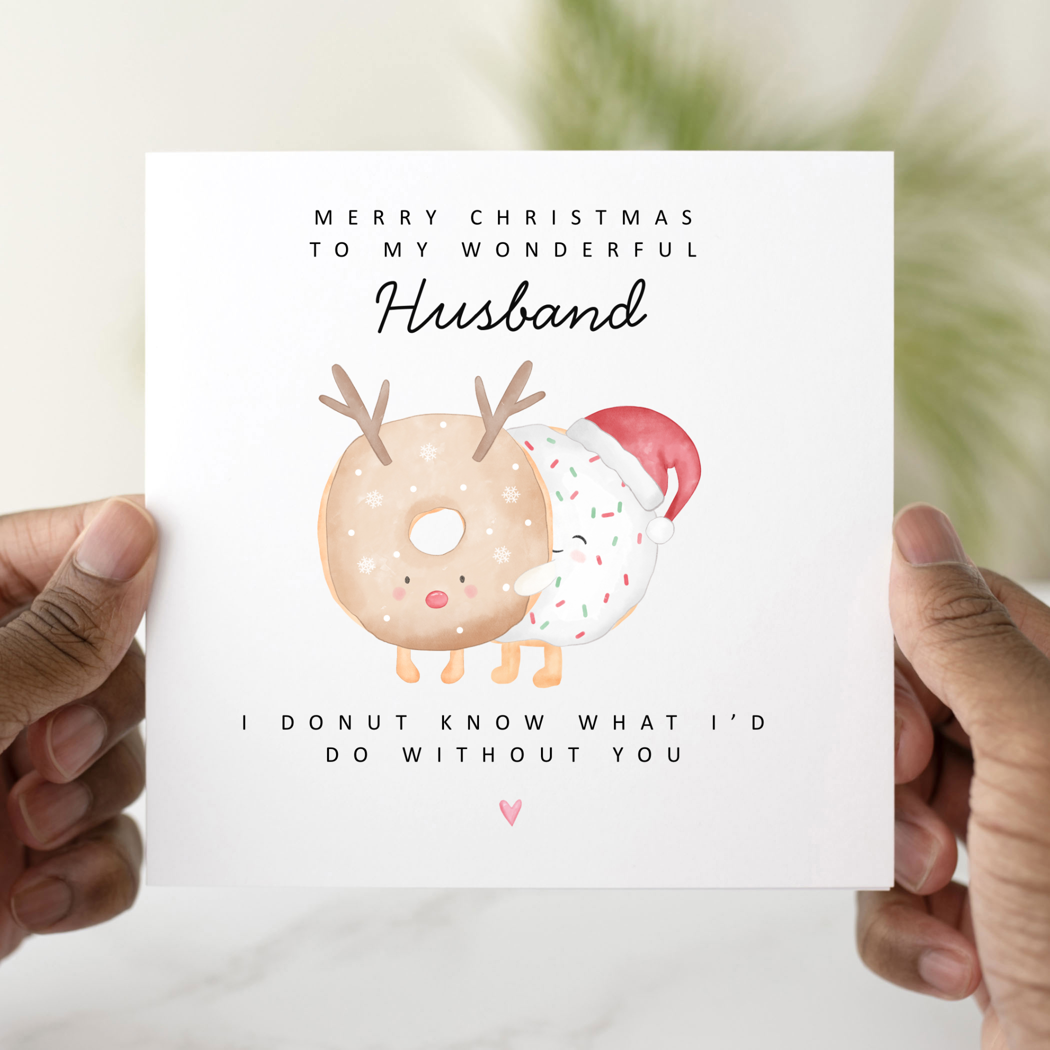 Husband Christmas Card - Donut Pun