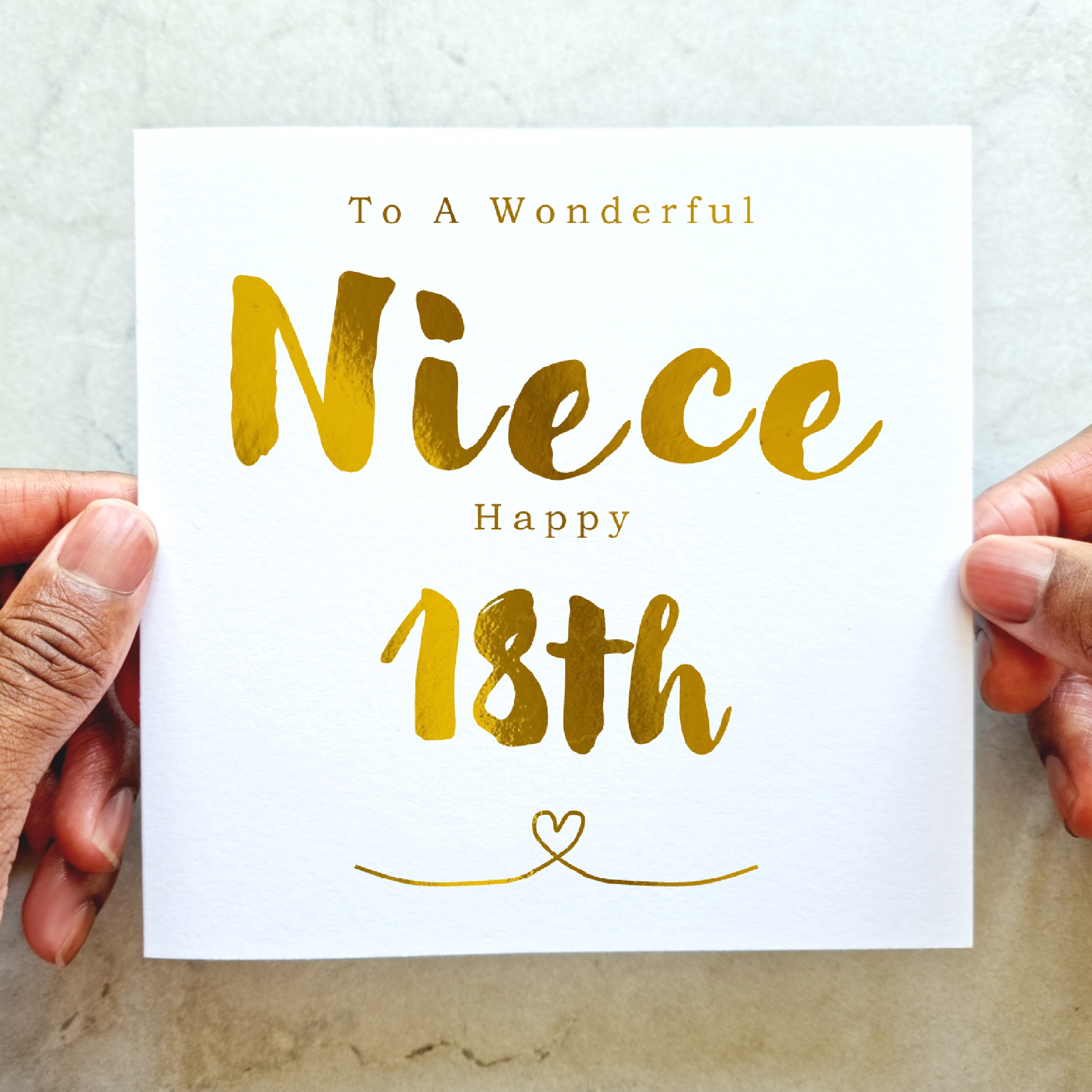 Niece 18th Birthday Card - Gold Foil