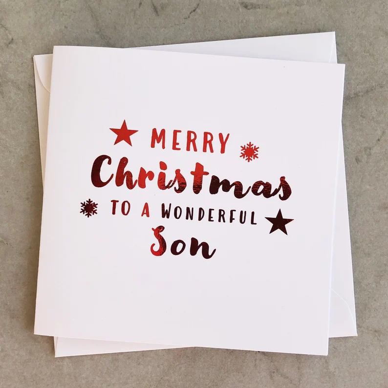 Son Christmas Card - Red Foil
