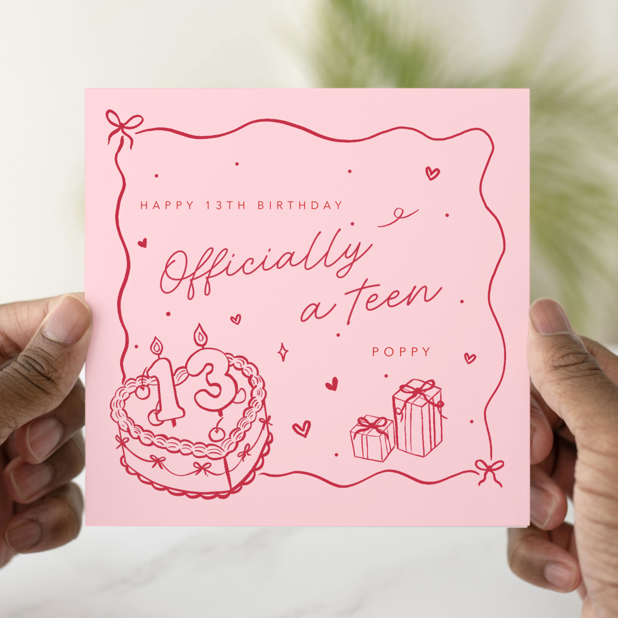 Personalised 13th Birthday Card - Officially a Teen