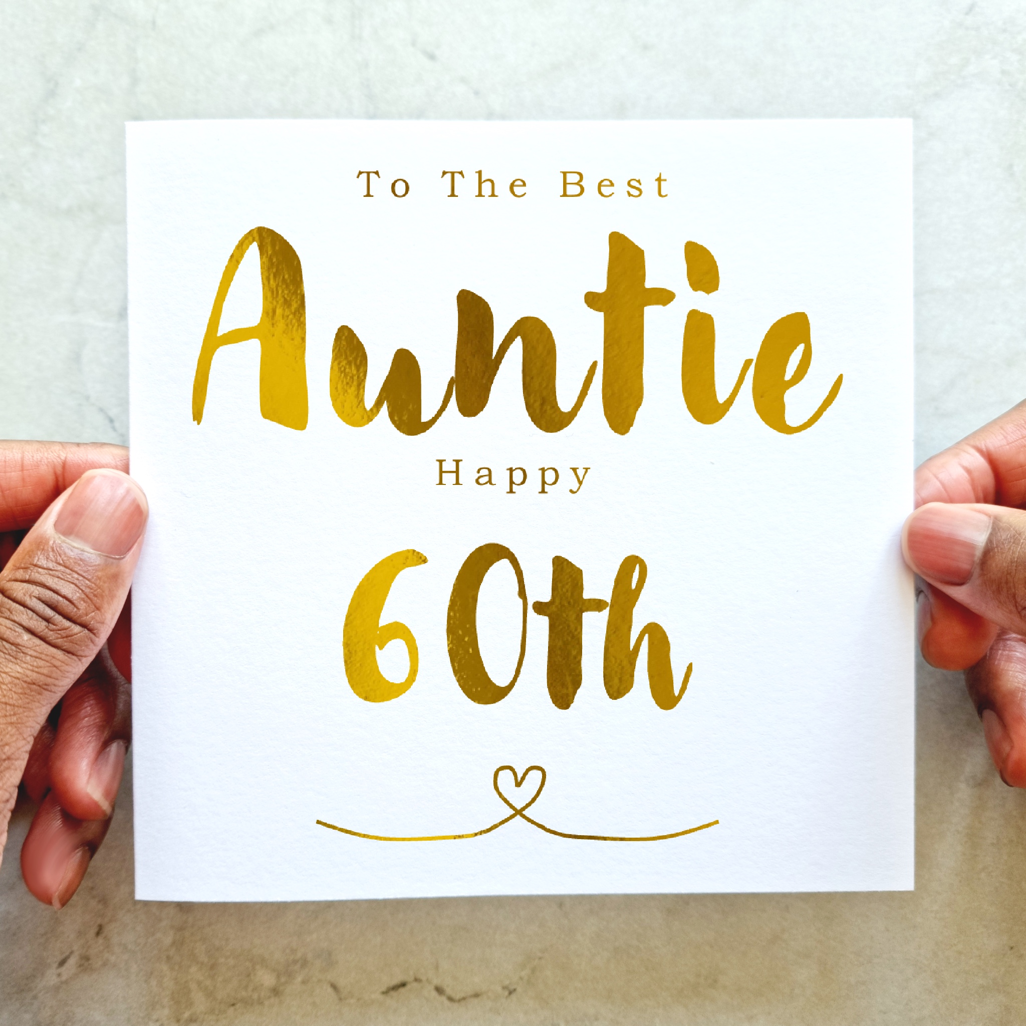 Auntie 60th Birthday Card - Gold Foil