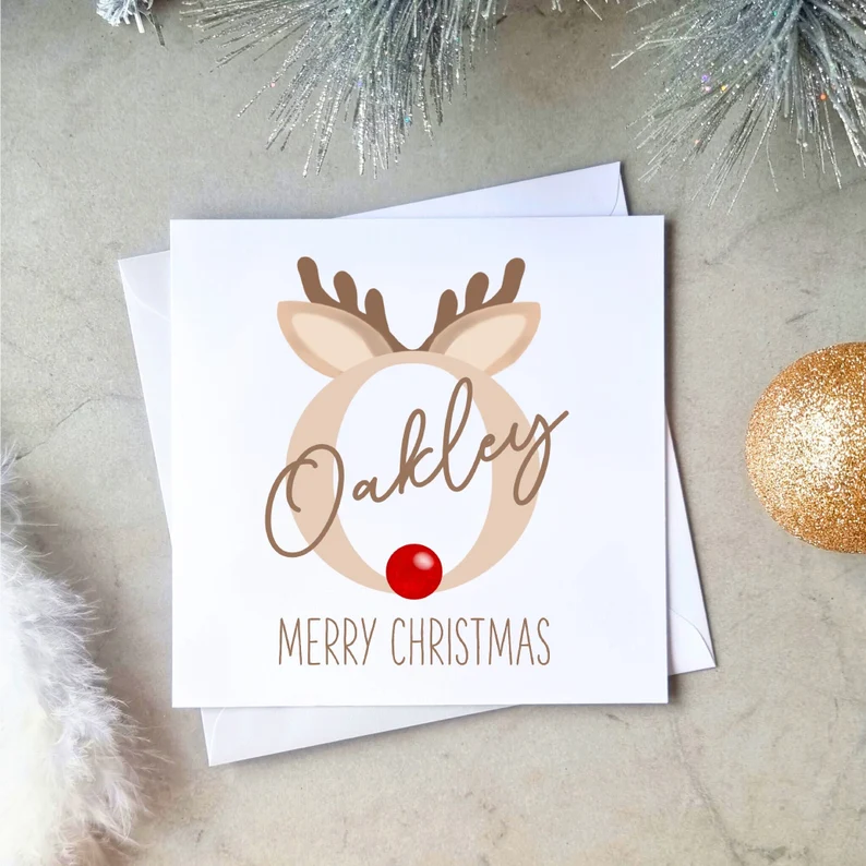 Personalised Reindeer Christmas Card