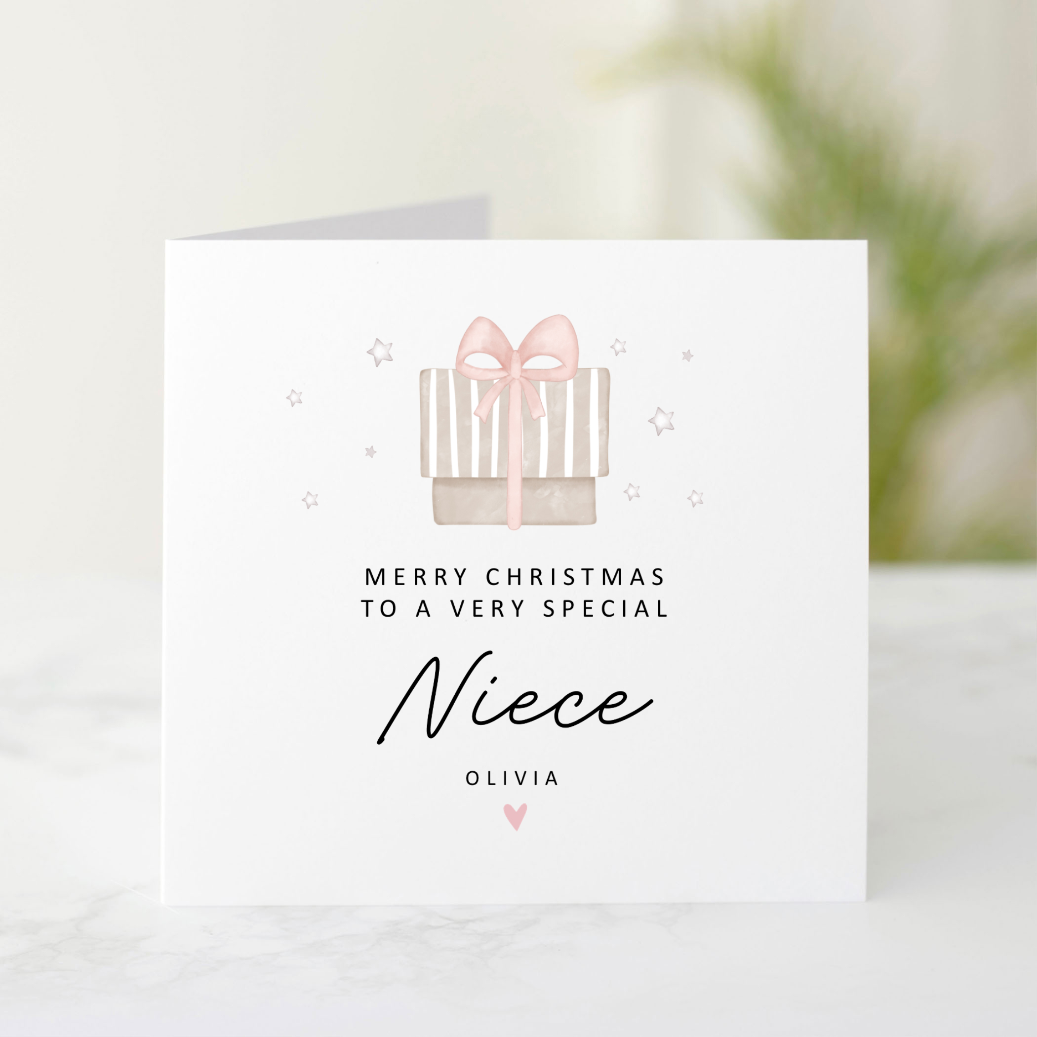 Personalised Present Niece Christmas Card