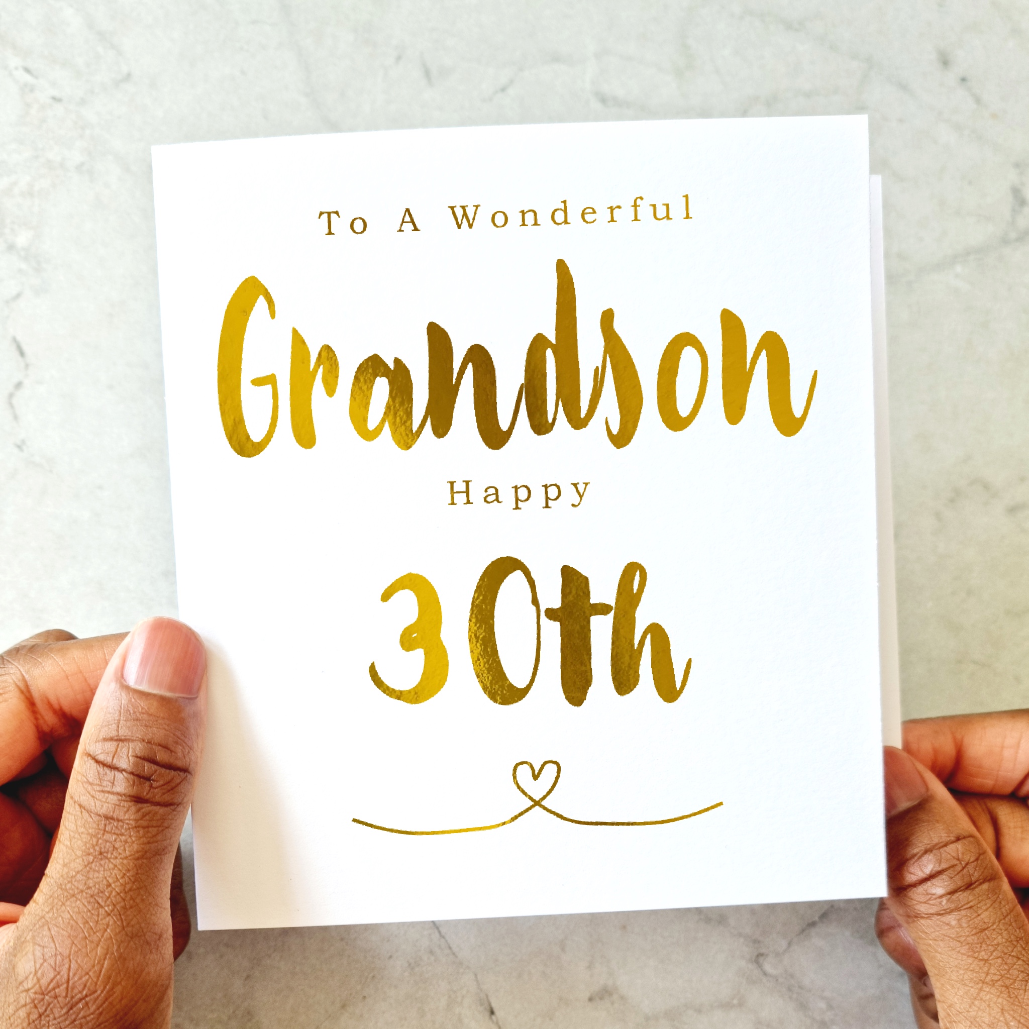 Grandson 30th Birthday Card - Gold Foil