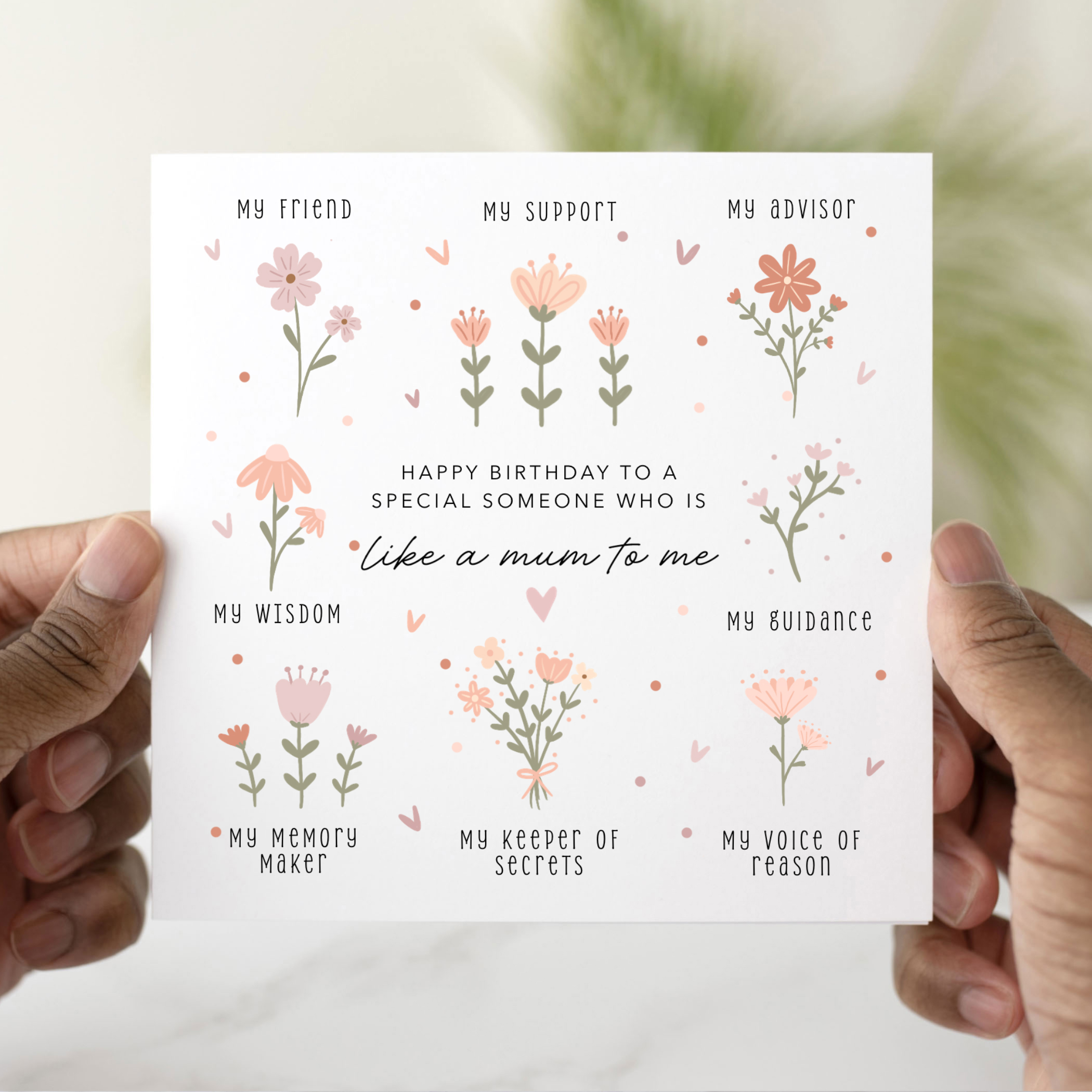 Like A Mum To Me Birthday Card - Flowers