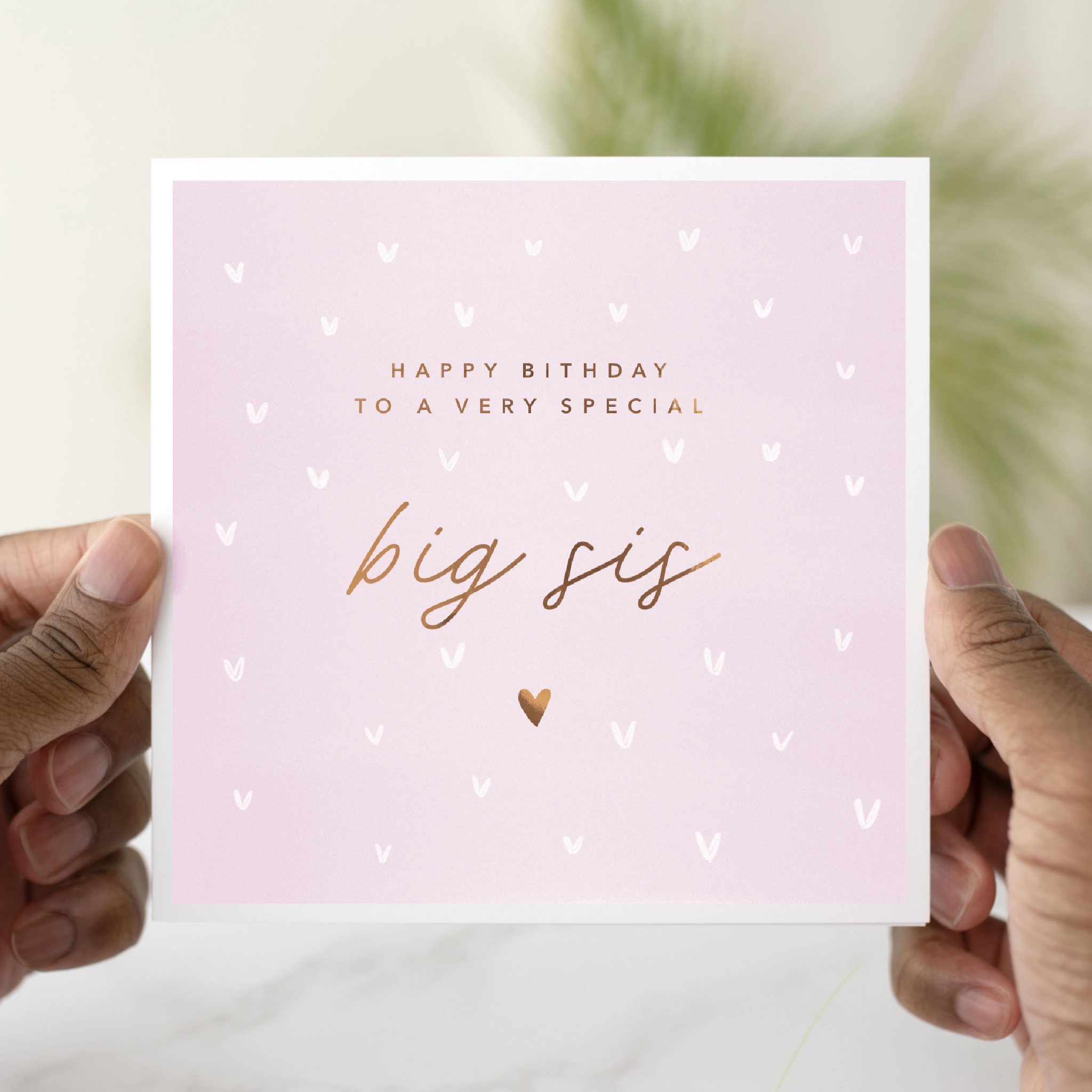 Big Sister Birthday Card - Rose Gold Foil