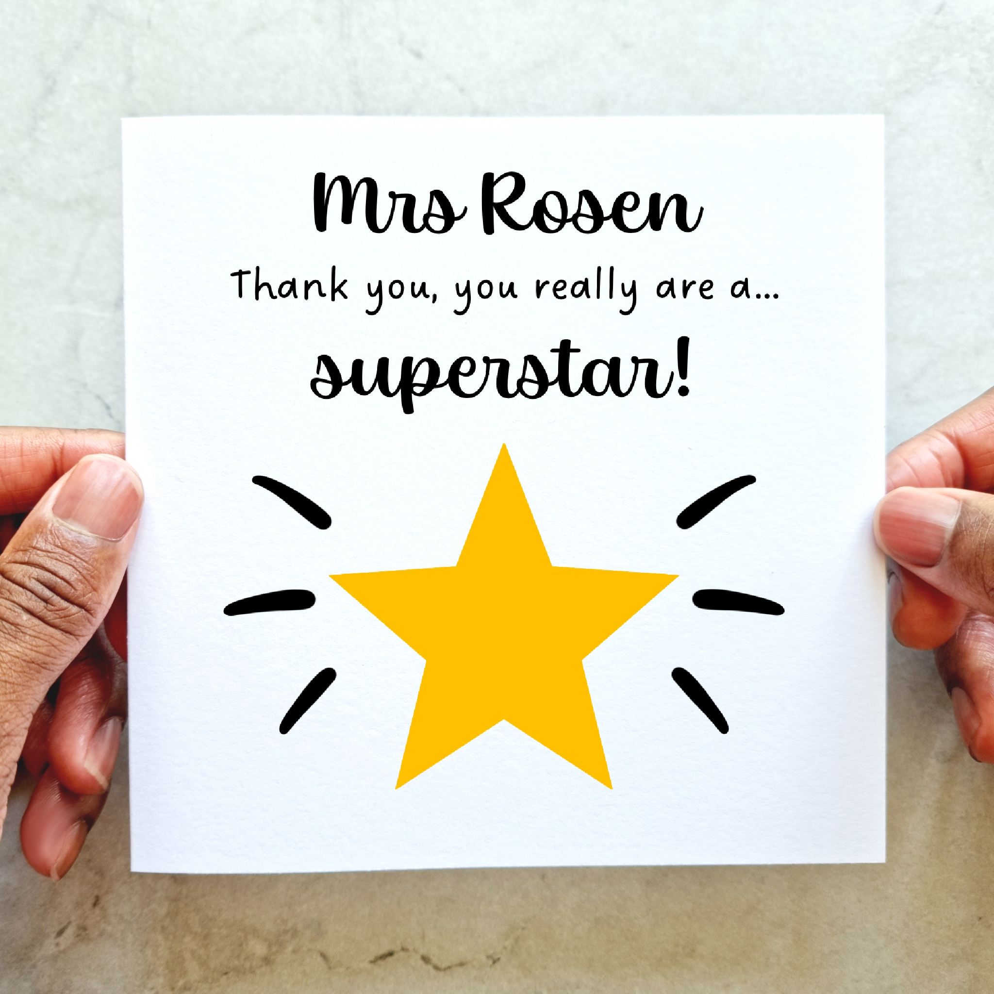 Personalised Teacher Card - Superstar