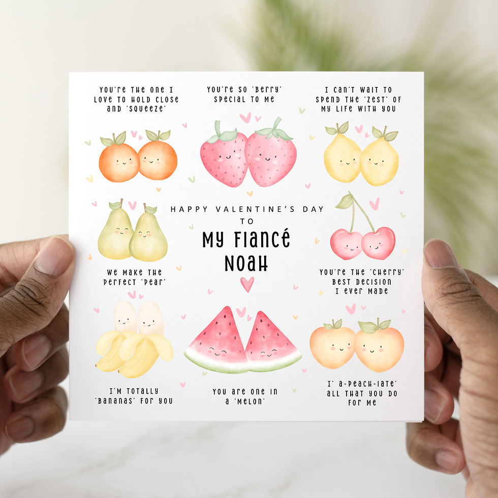 Thumbnail: Personalised Fiancé Valentine's Day Card - Fruit Puns