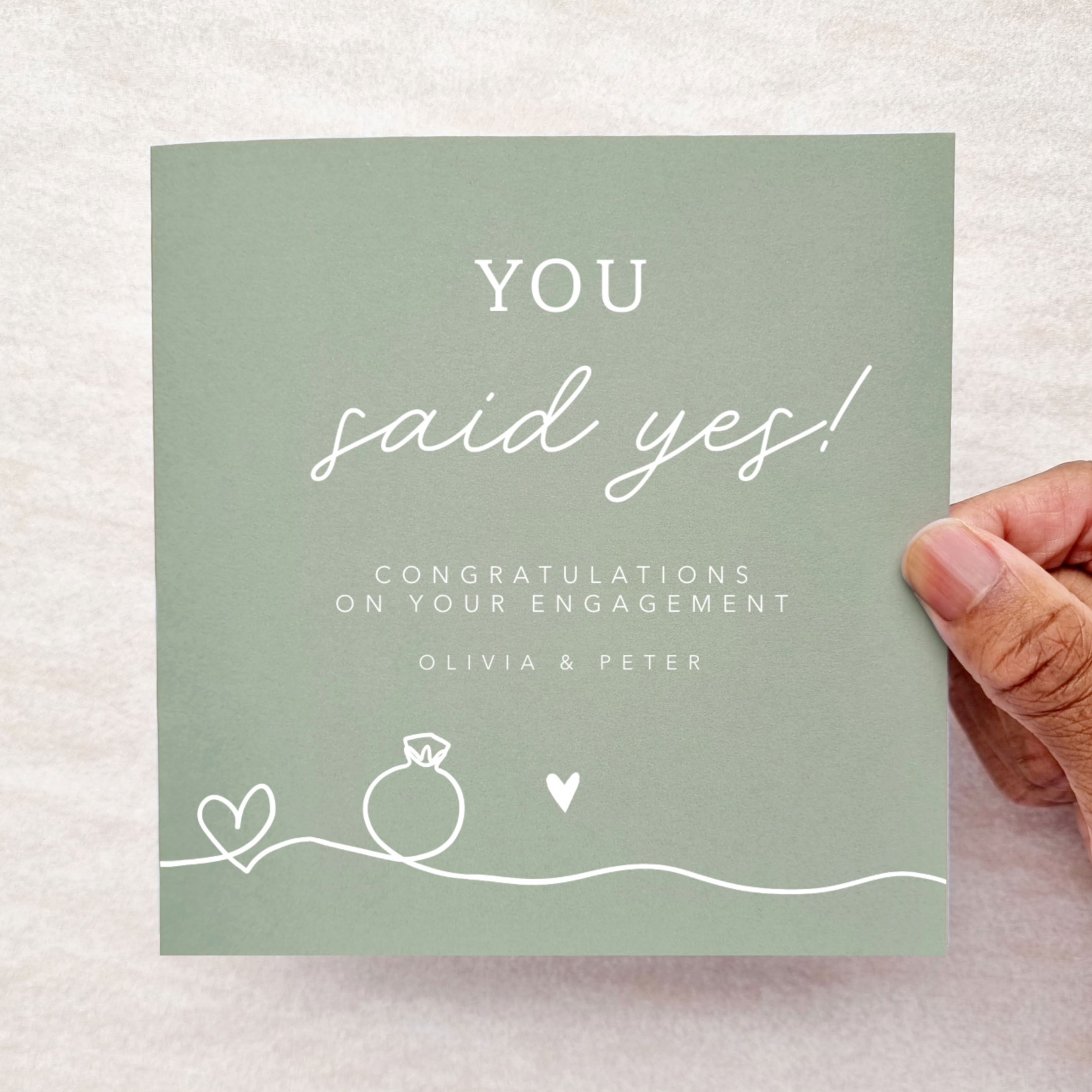 Personalised Engagement Card - You Said Yes