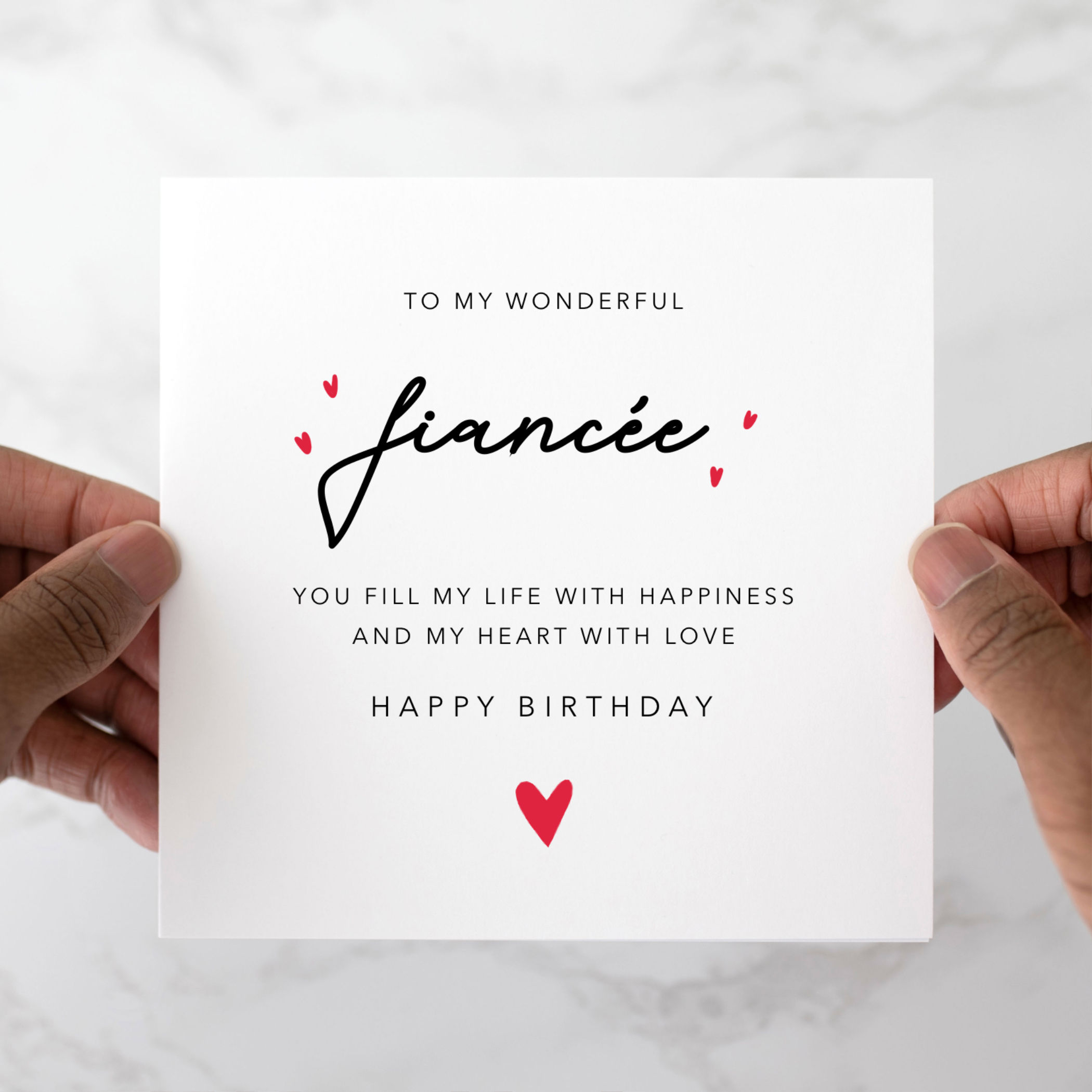 Fiancée Birthday Card - With Love