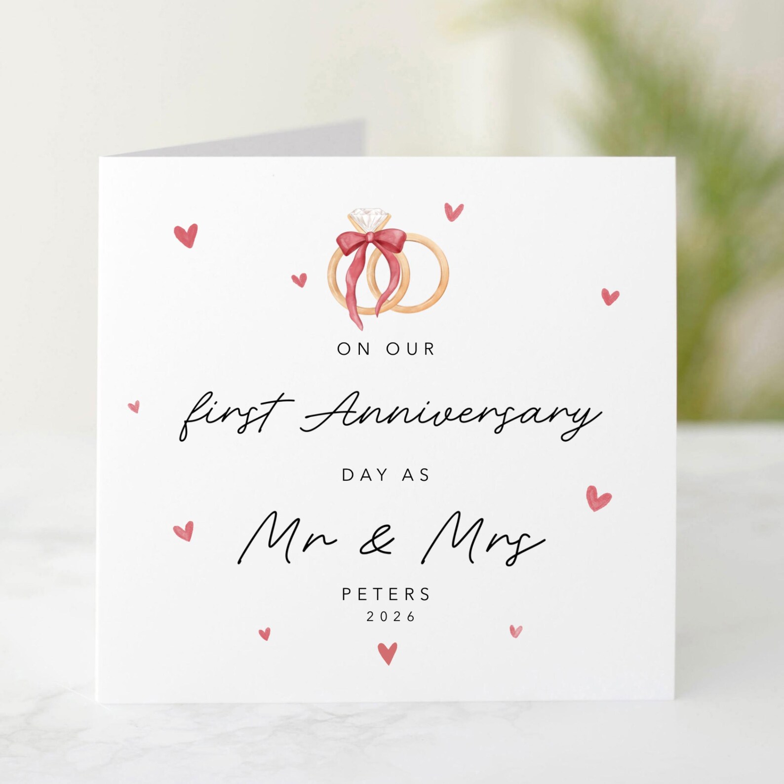 Personalised First Anniversary As Mr & Mrs Card