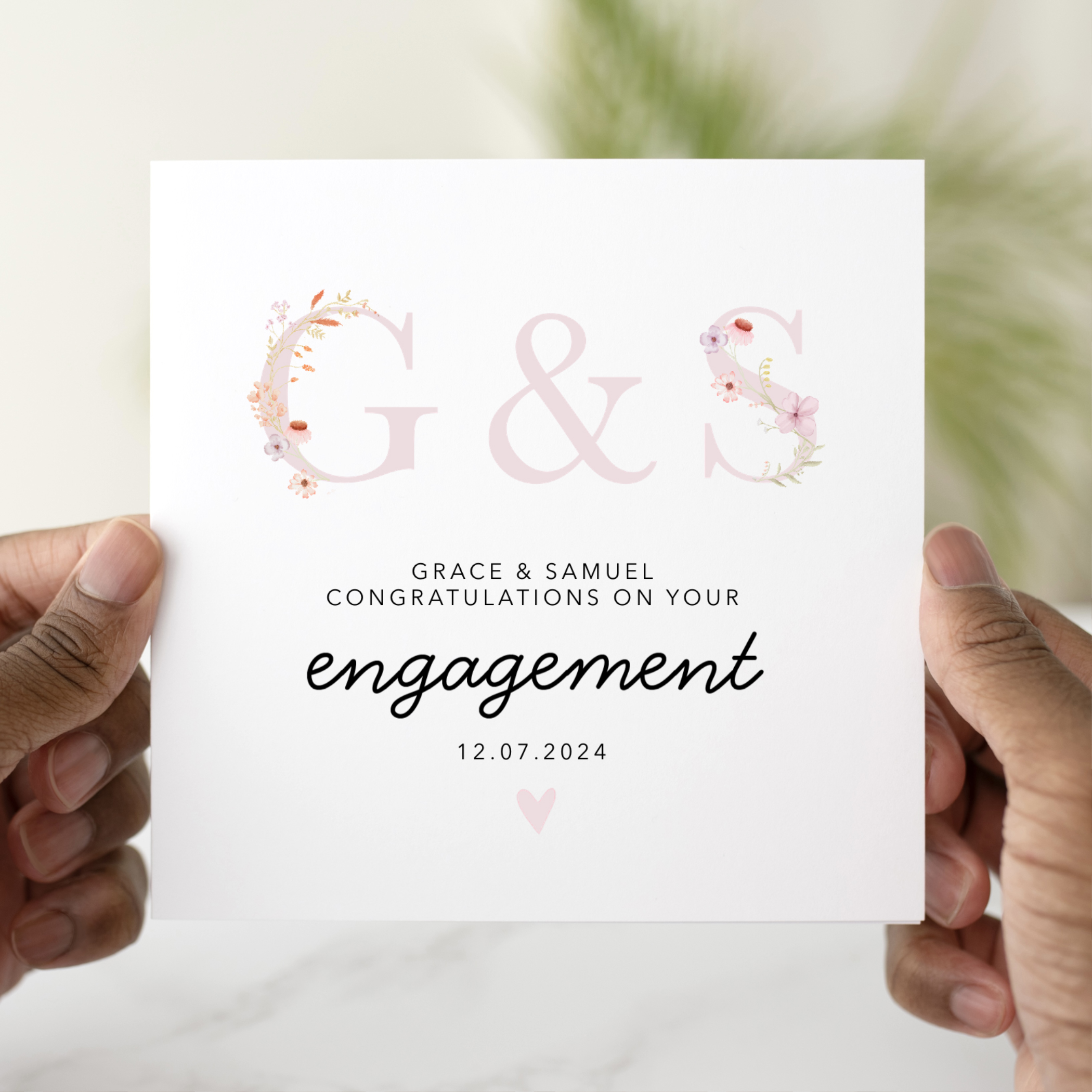 Personalised Engagement Card - Floral