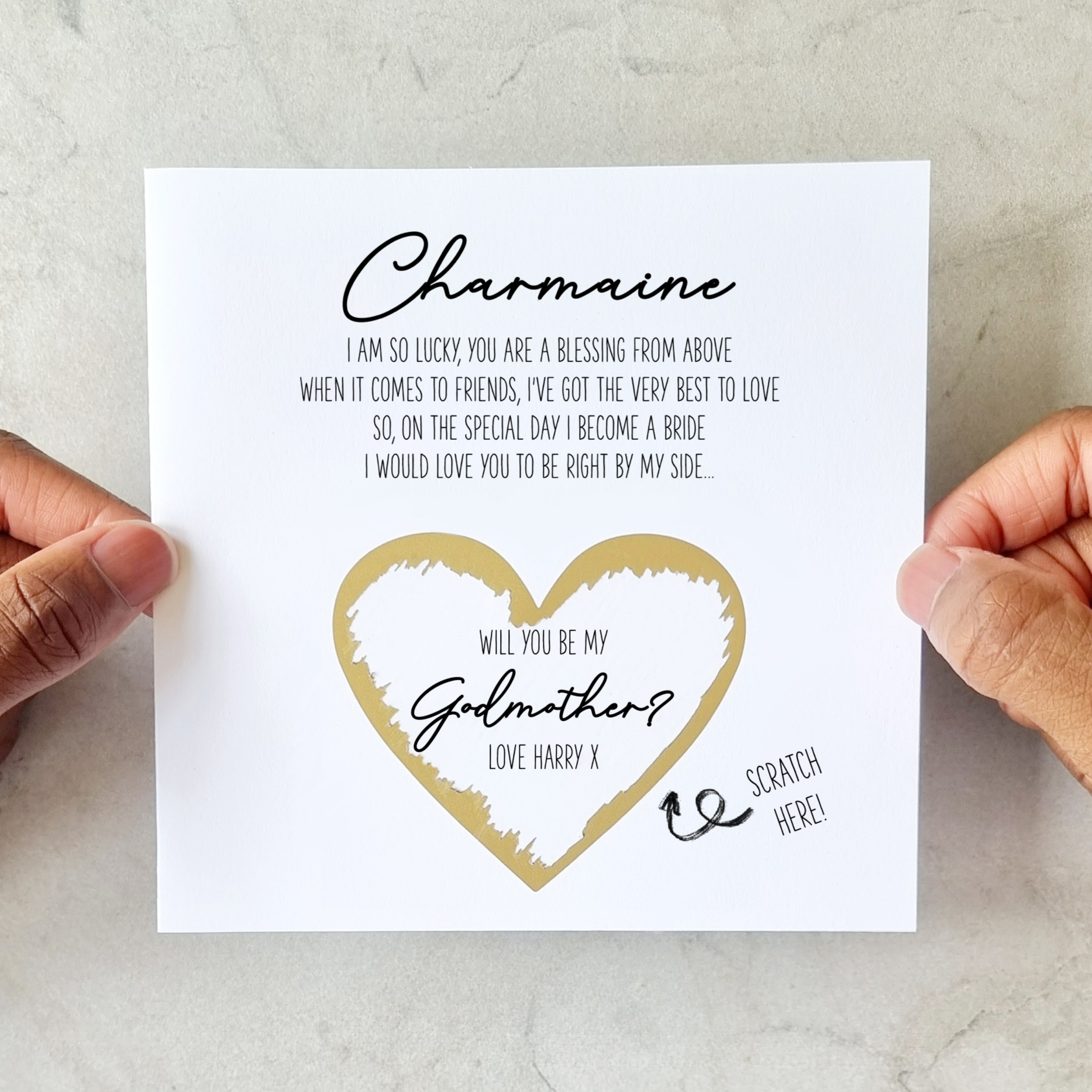 Poem Will You Be My Godmother Card - Scratch & Reveal