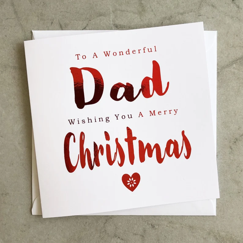 Dad Christmas Card - Red Foil