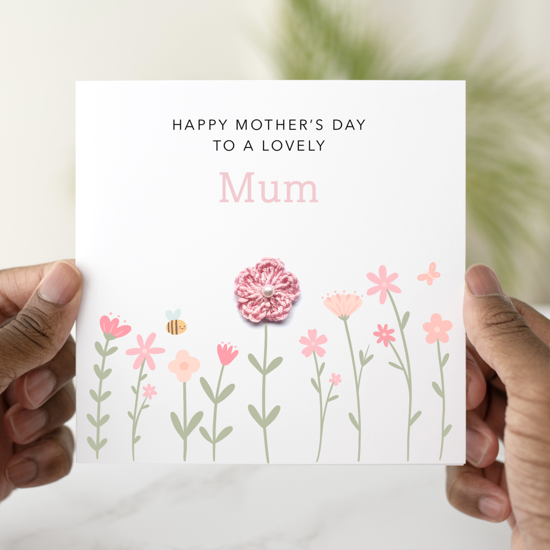 Cute Mum Mother's Day Card - Crochet Flower