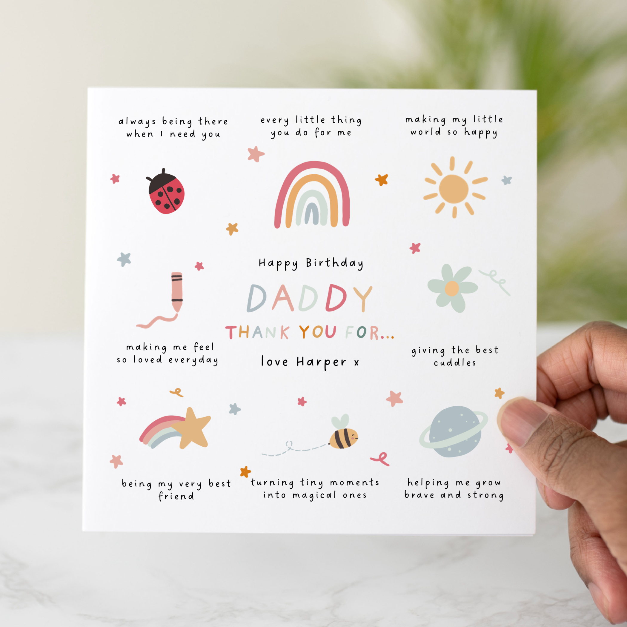 Personalised Cute Daddy Birthday Card