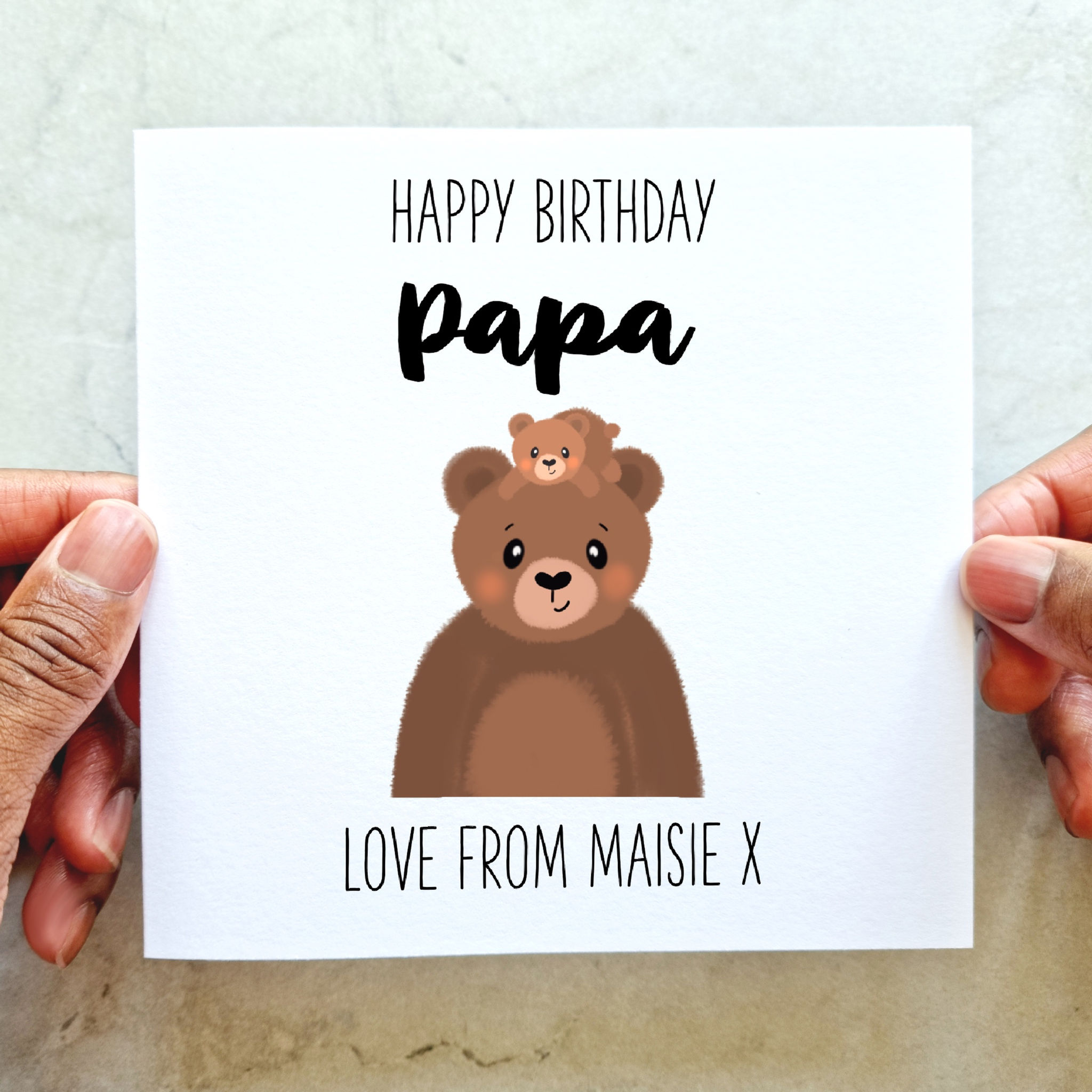 Personalised Papa Birthday Card - Bear