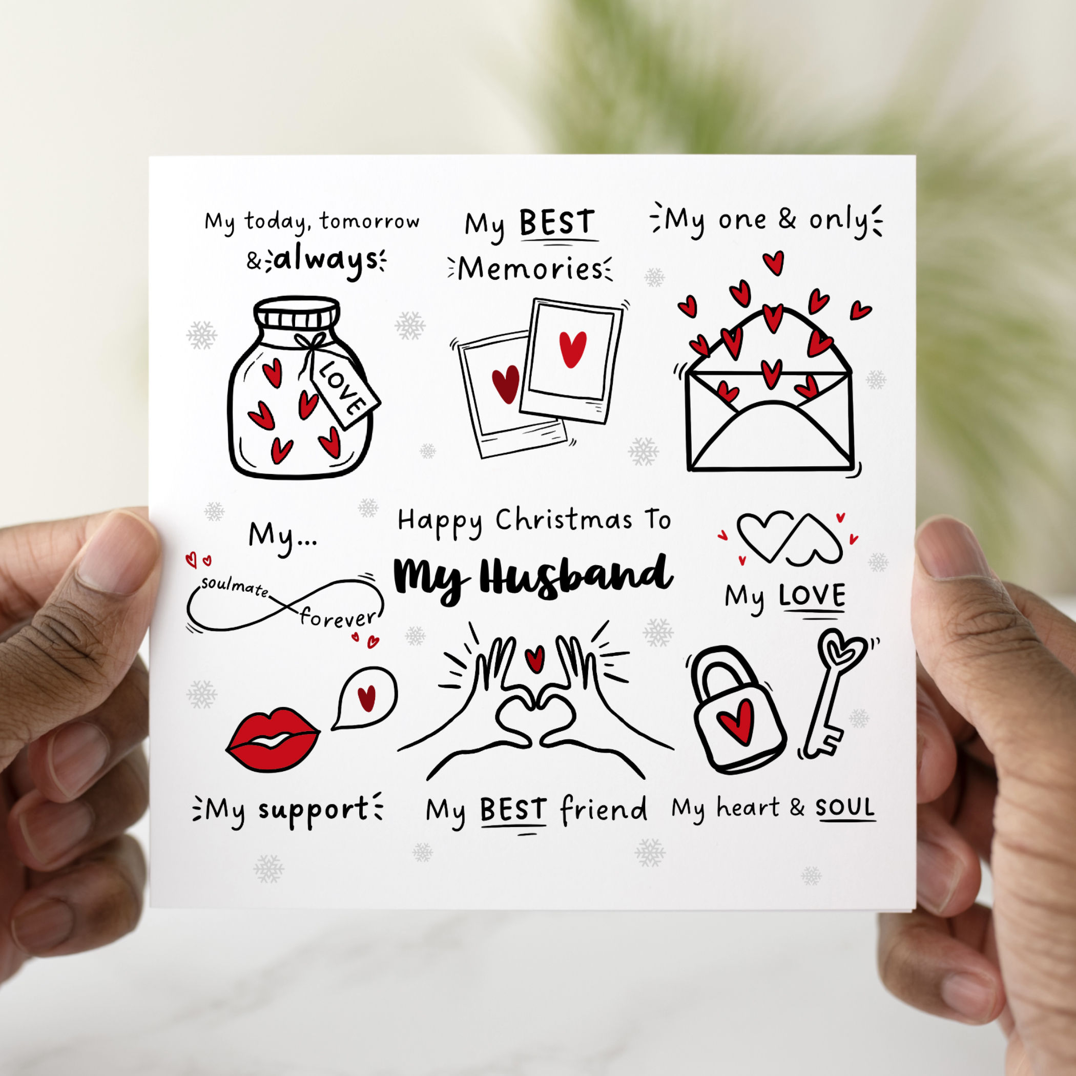 Festive My Husband Christmas Card - Meaningful