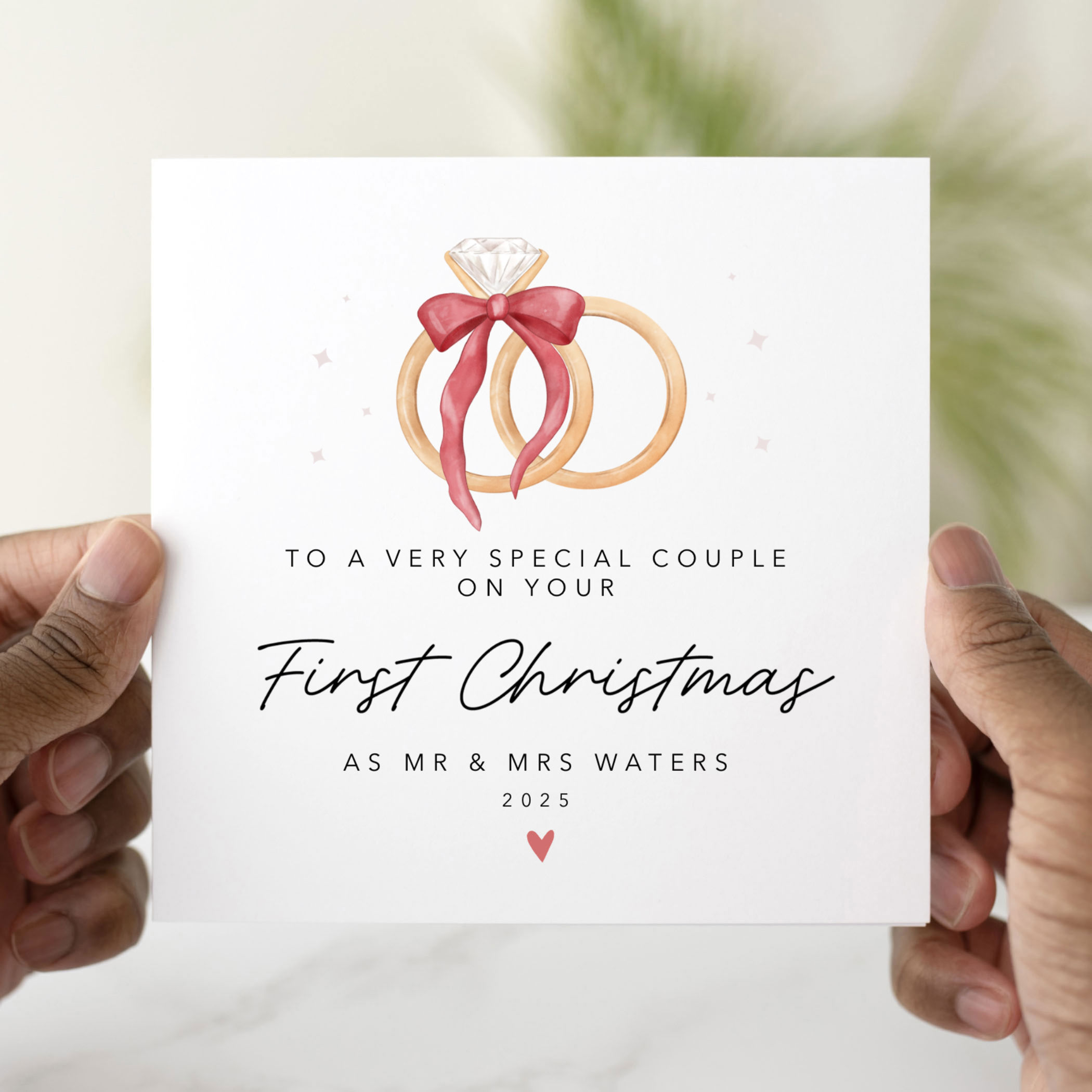 Personalised Special Couple 1st Christmas Card - Mistletoe