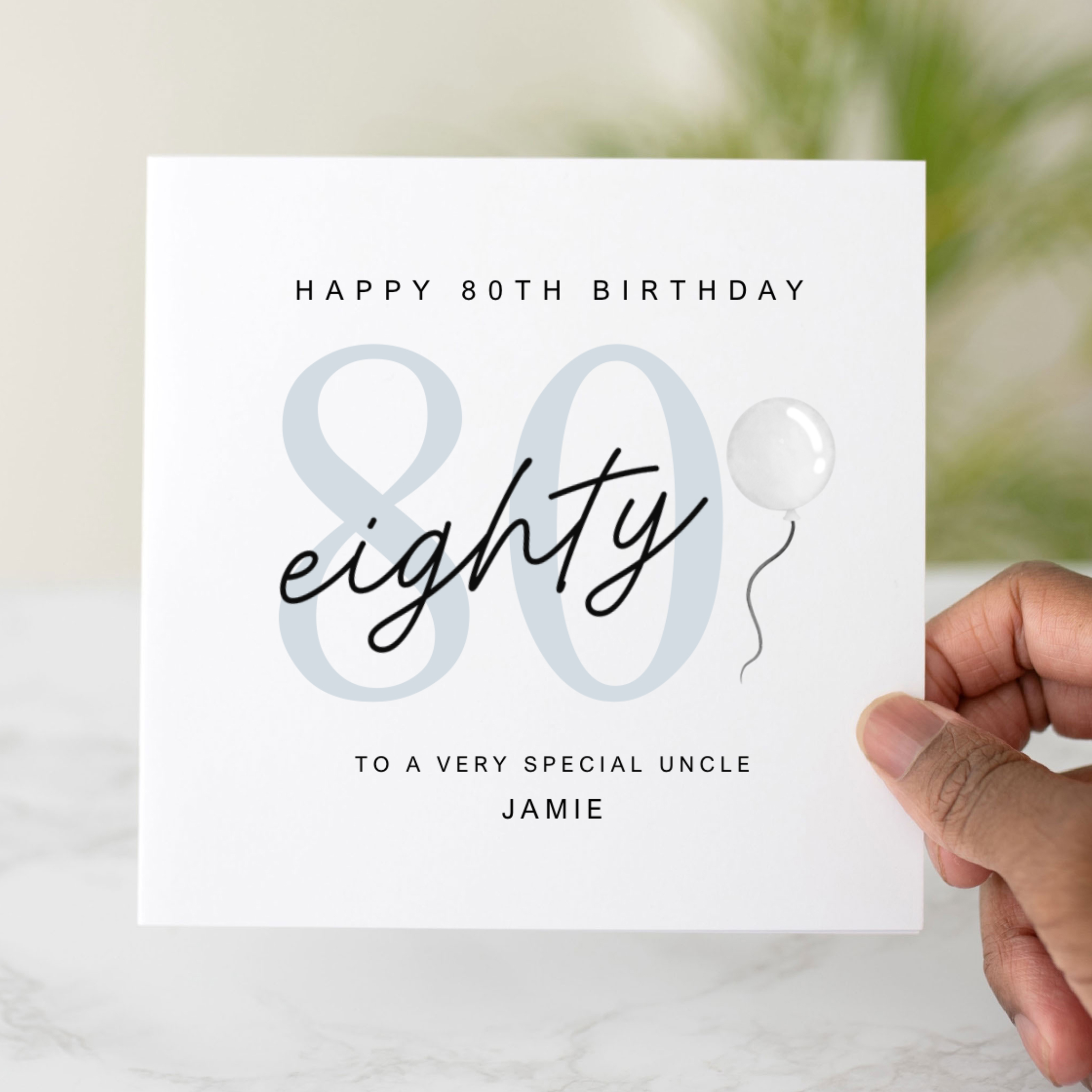 Personalised Uncle 80th Birthday Card