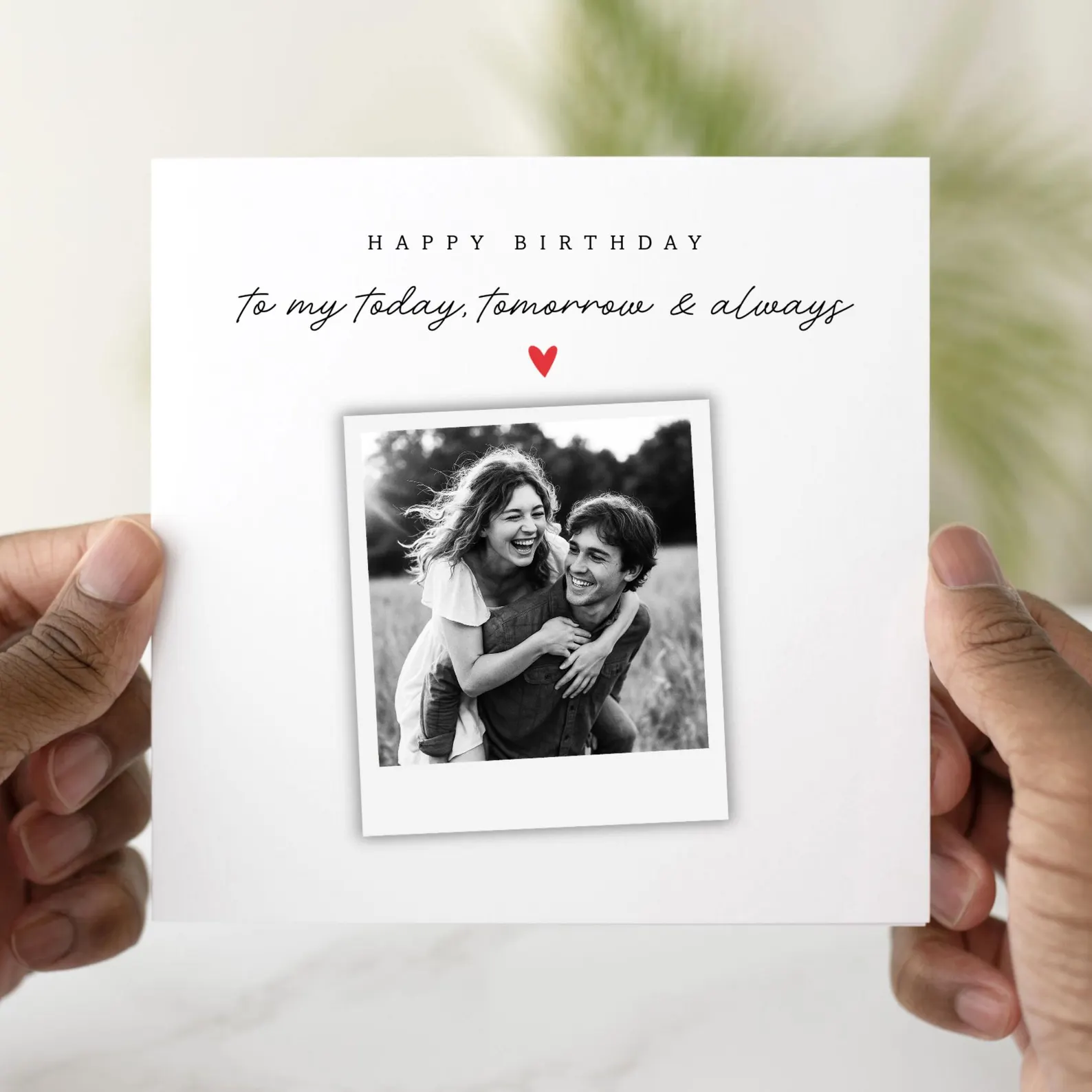 Romantic Partner Birthday Card - Add Your Own Photo