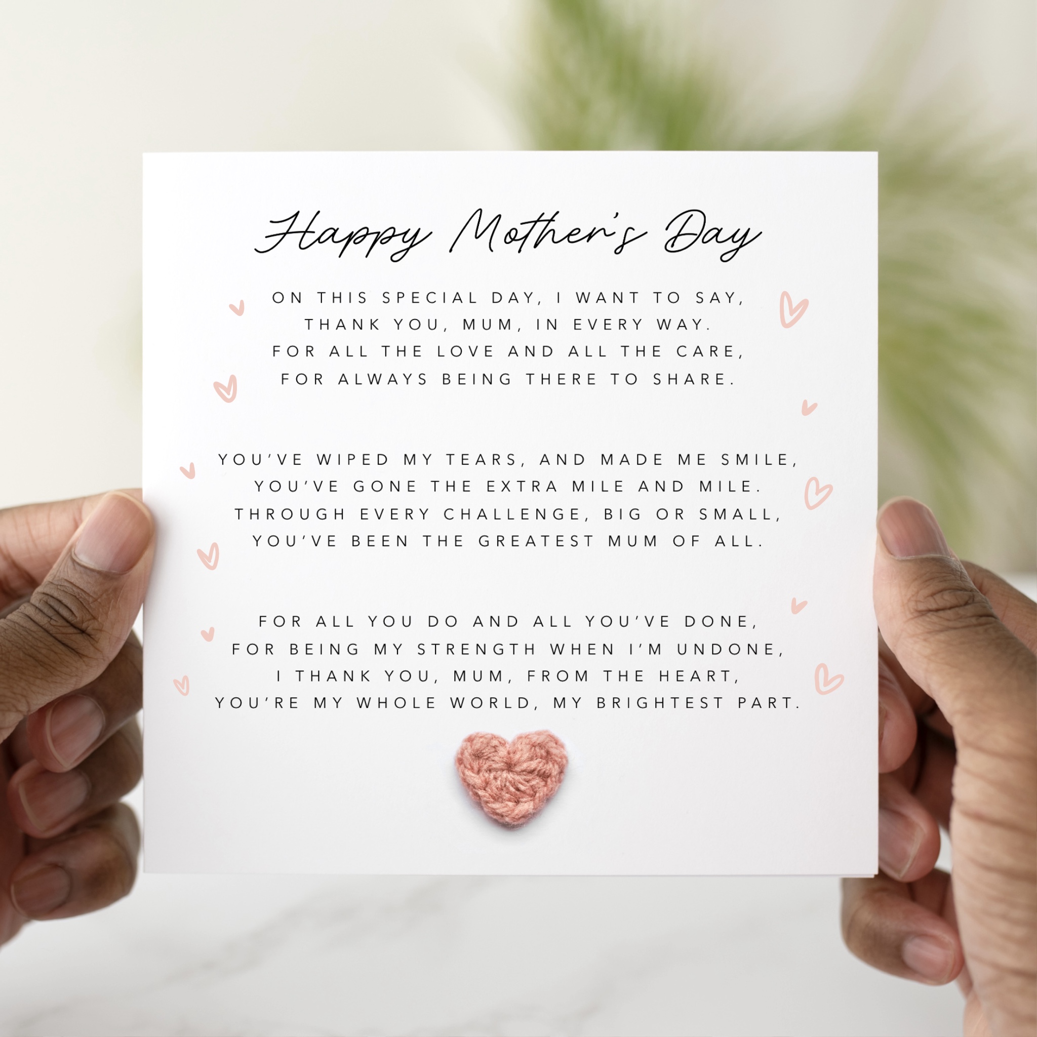 Mother's Day Card - On This Special Day - Crochet Heart