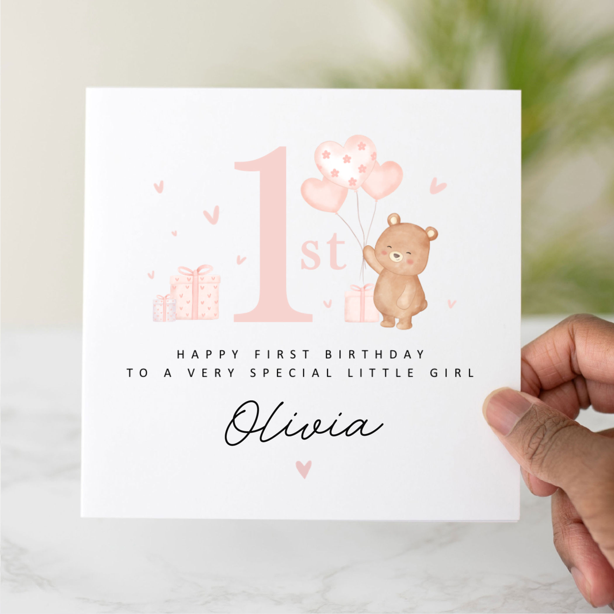 Personalised Little Girl 1st Birthday Card