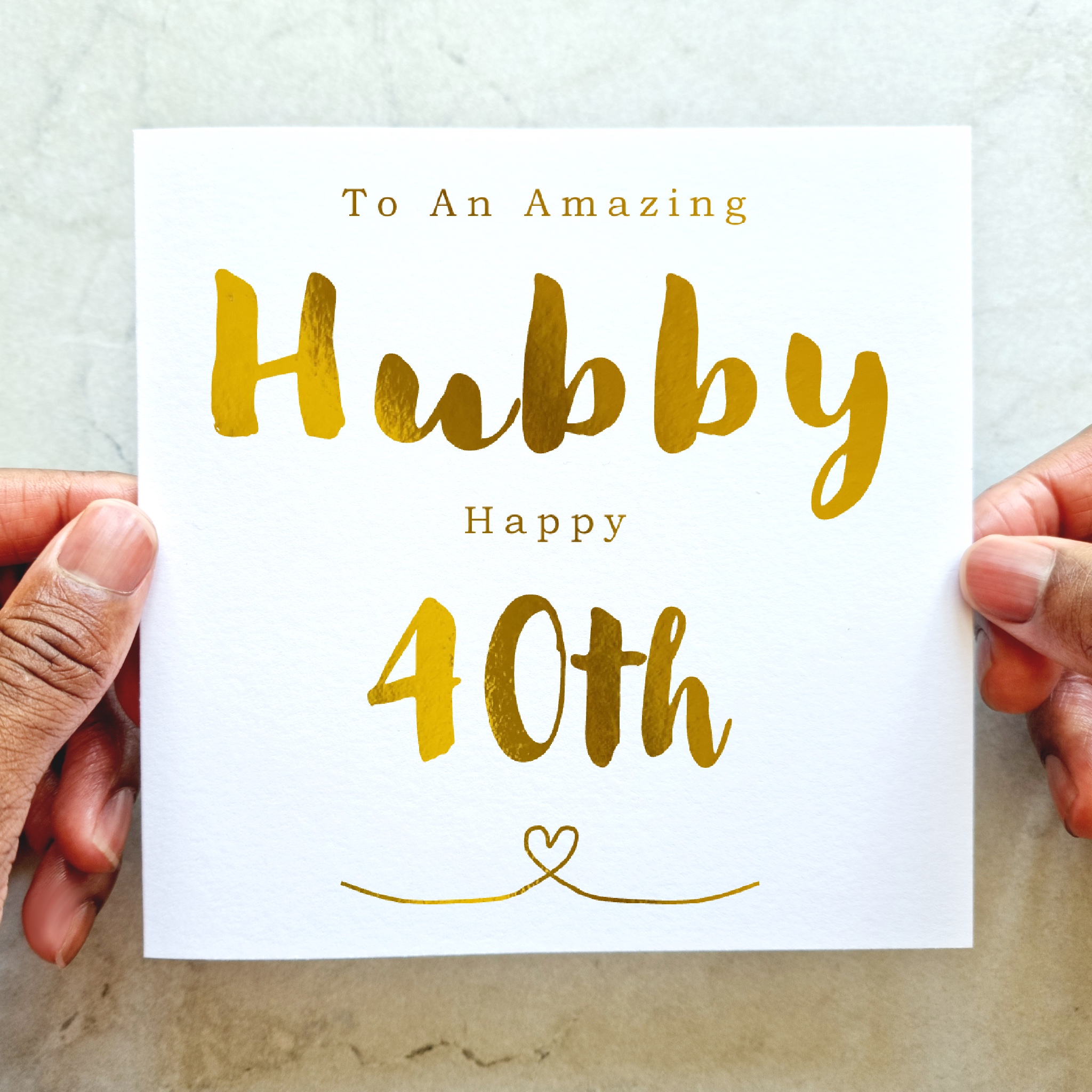 Husband 40th Birthday Card - Gold Foil