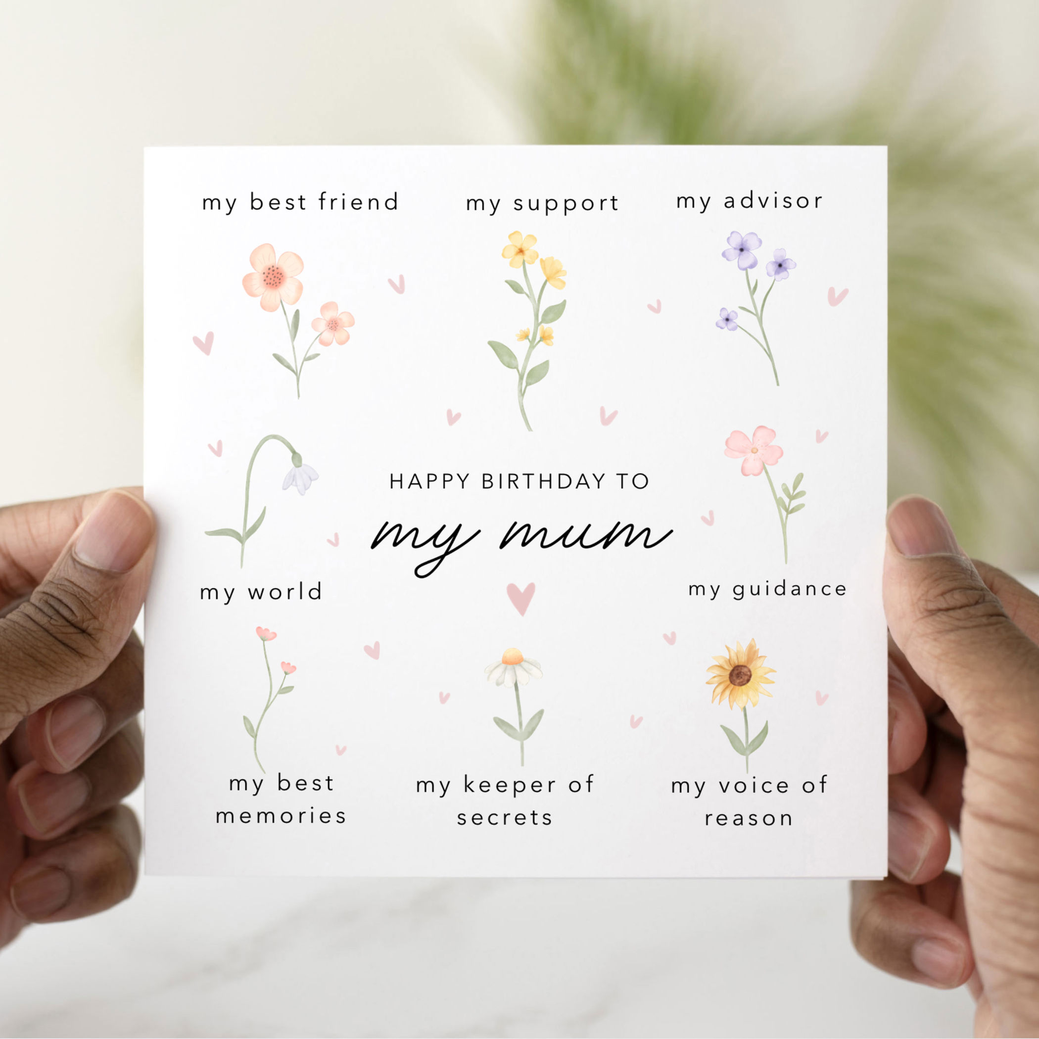 Mum Birthday Card - Flowers Design