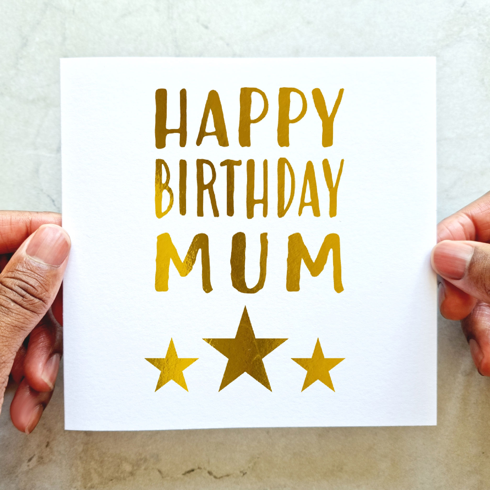 Mum Birthday Card - Star - Gold Foil