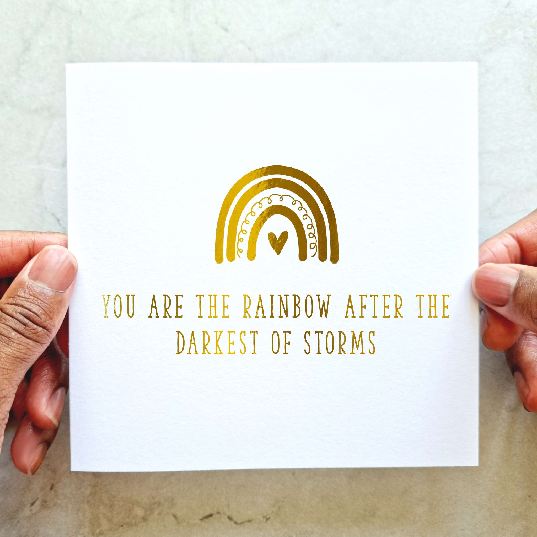 Sympathy Card - Rainbow - Gold Foil